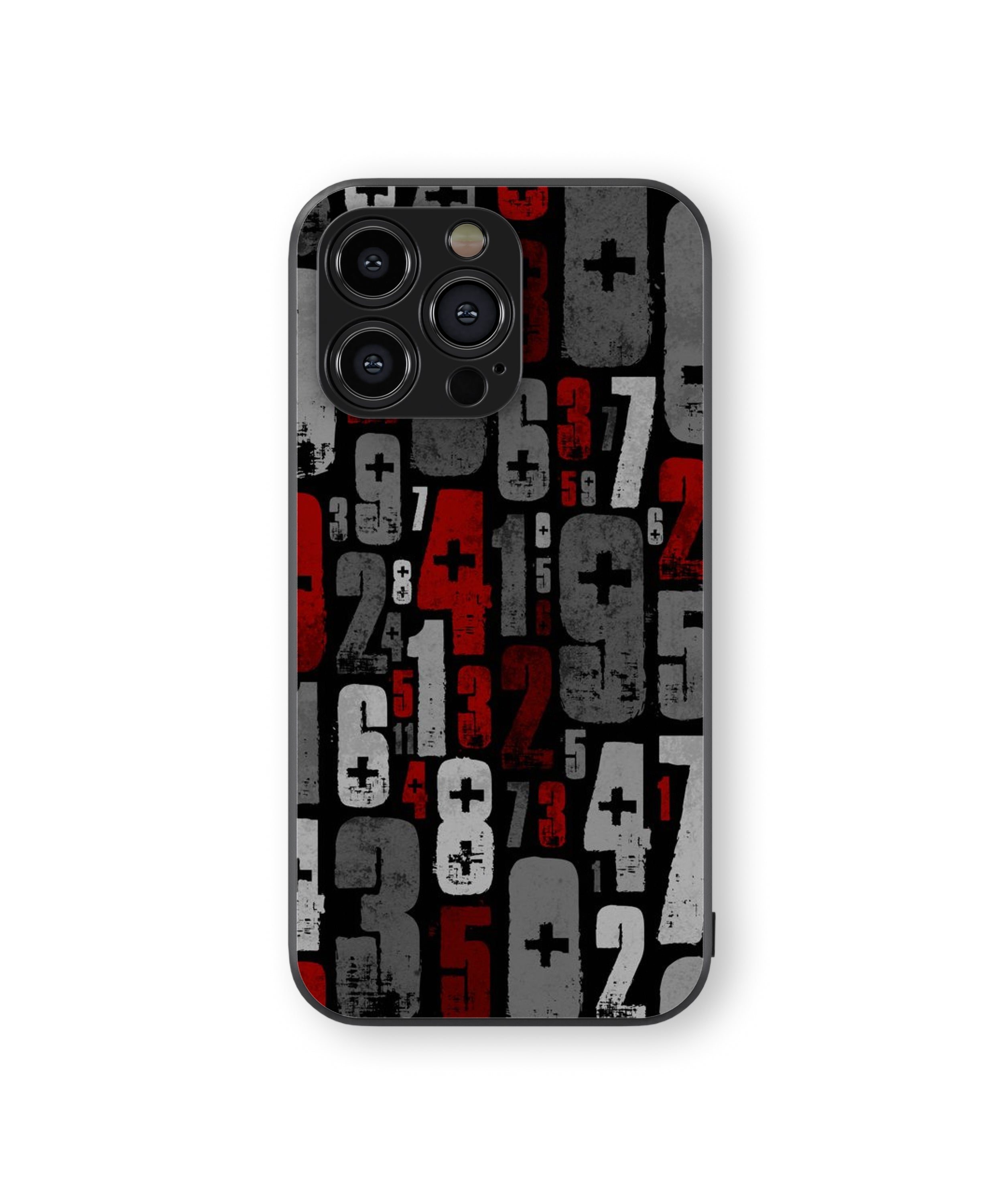 Number Pattern Hybrid Metal TPU Case