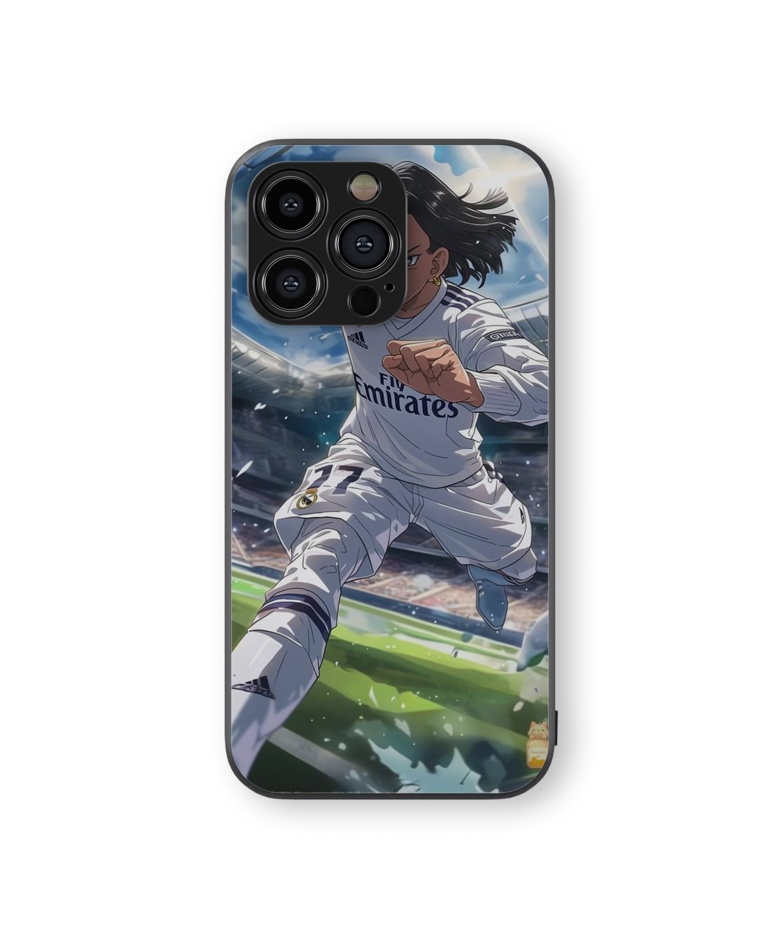 Flying Football Player Hybrid Metal TPU Case