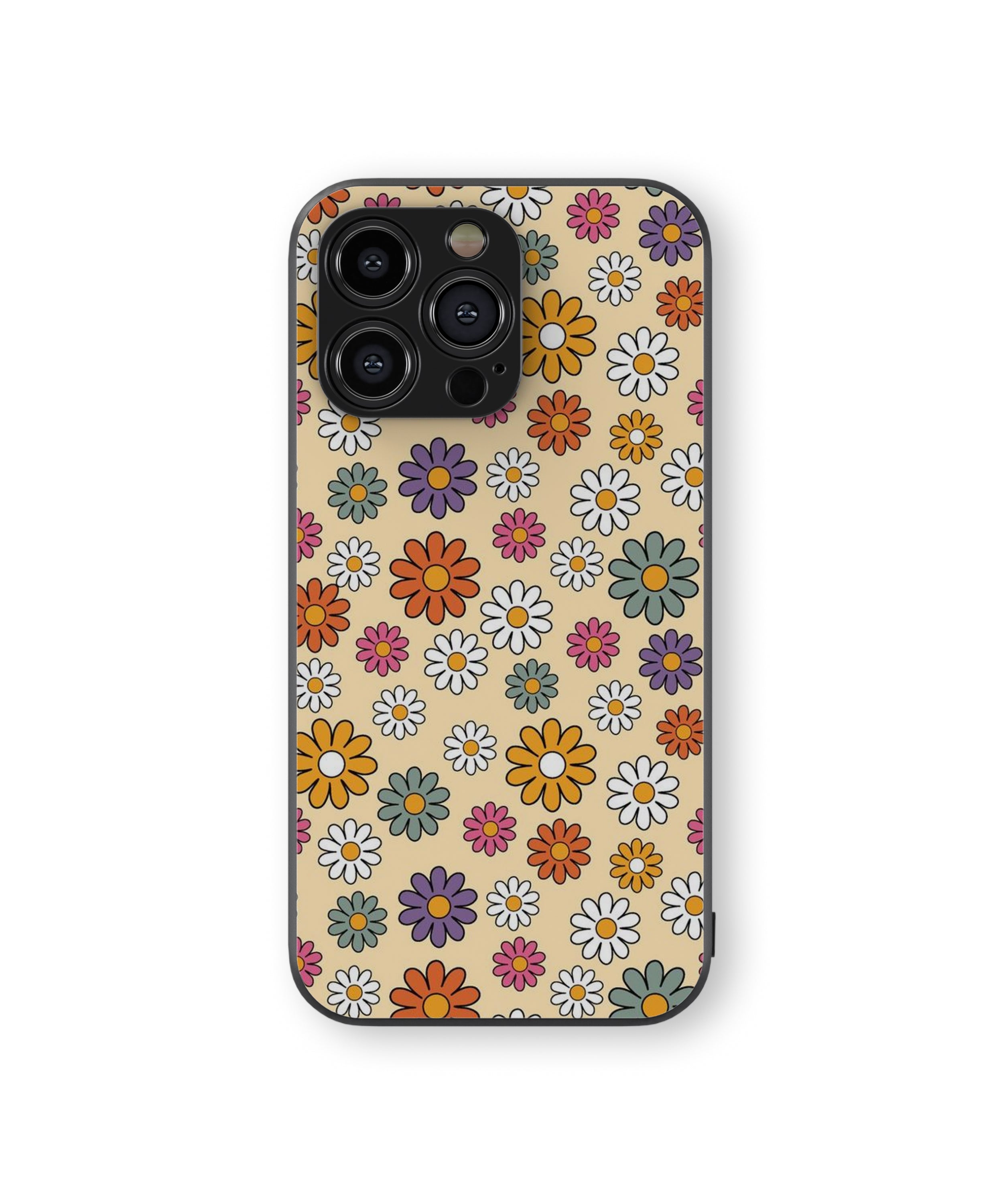 Green White Red & Purple  Flower Hybrid Metal TPU Case