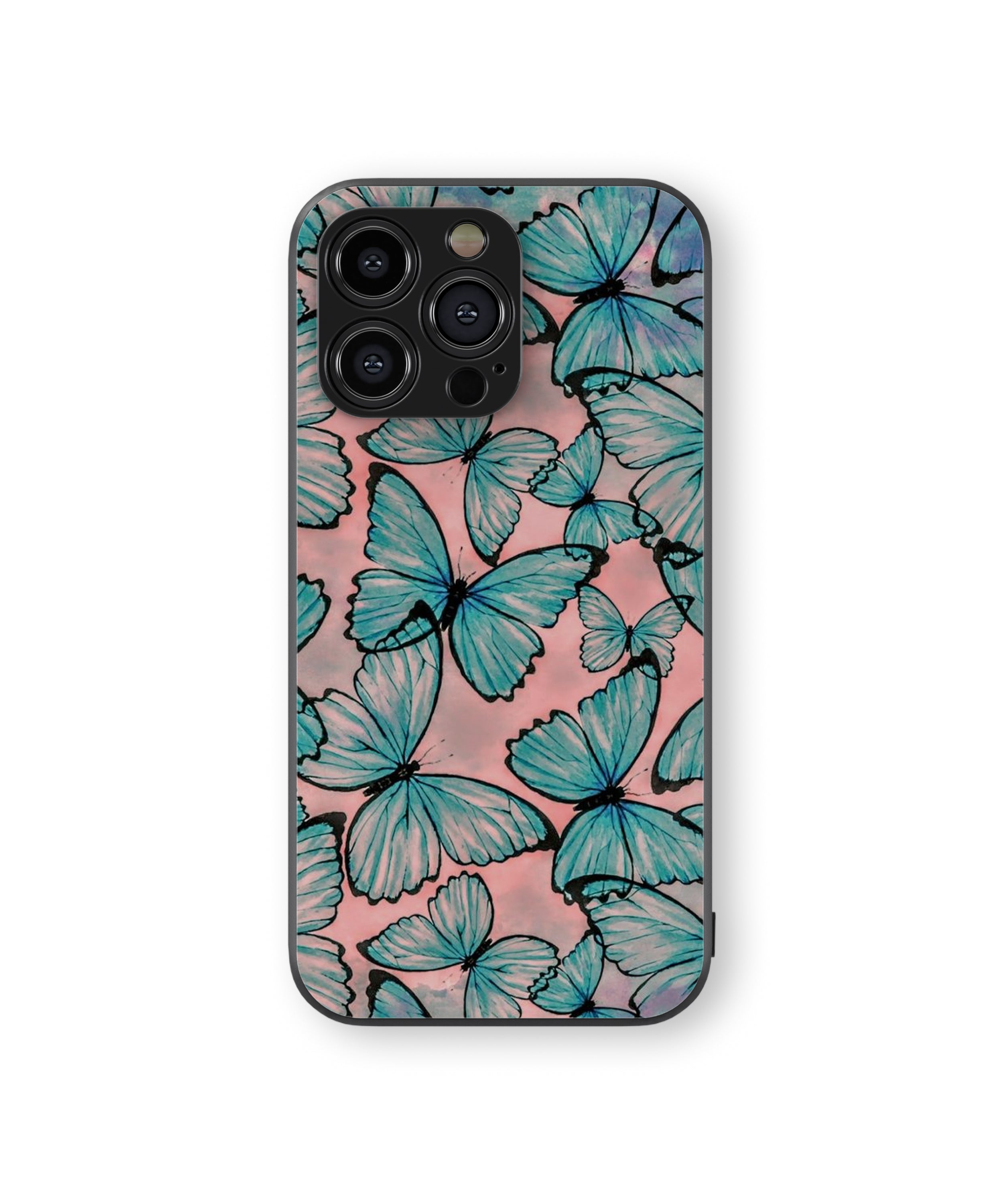 Green Butterfly Hybrid Metal TPU Case