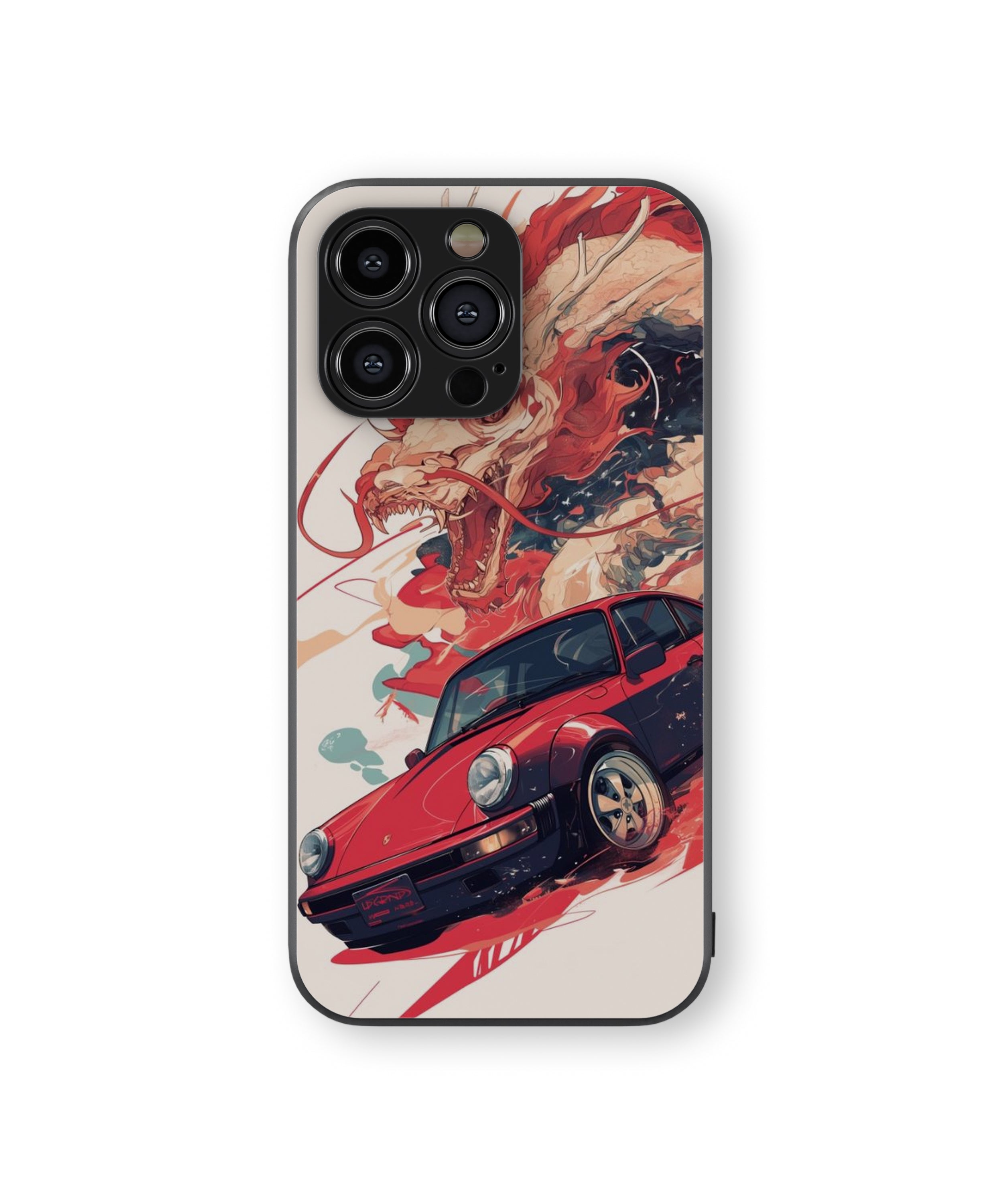 Dragon Red Car Hybrid Metal TPU Case