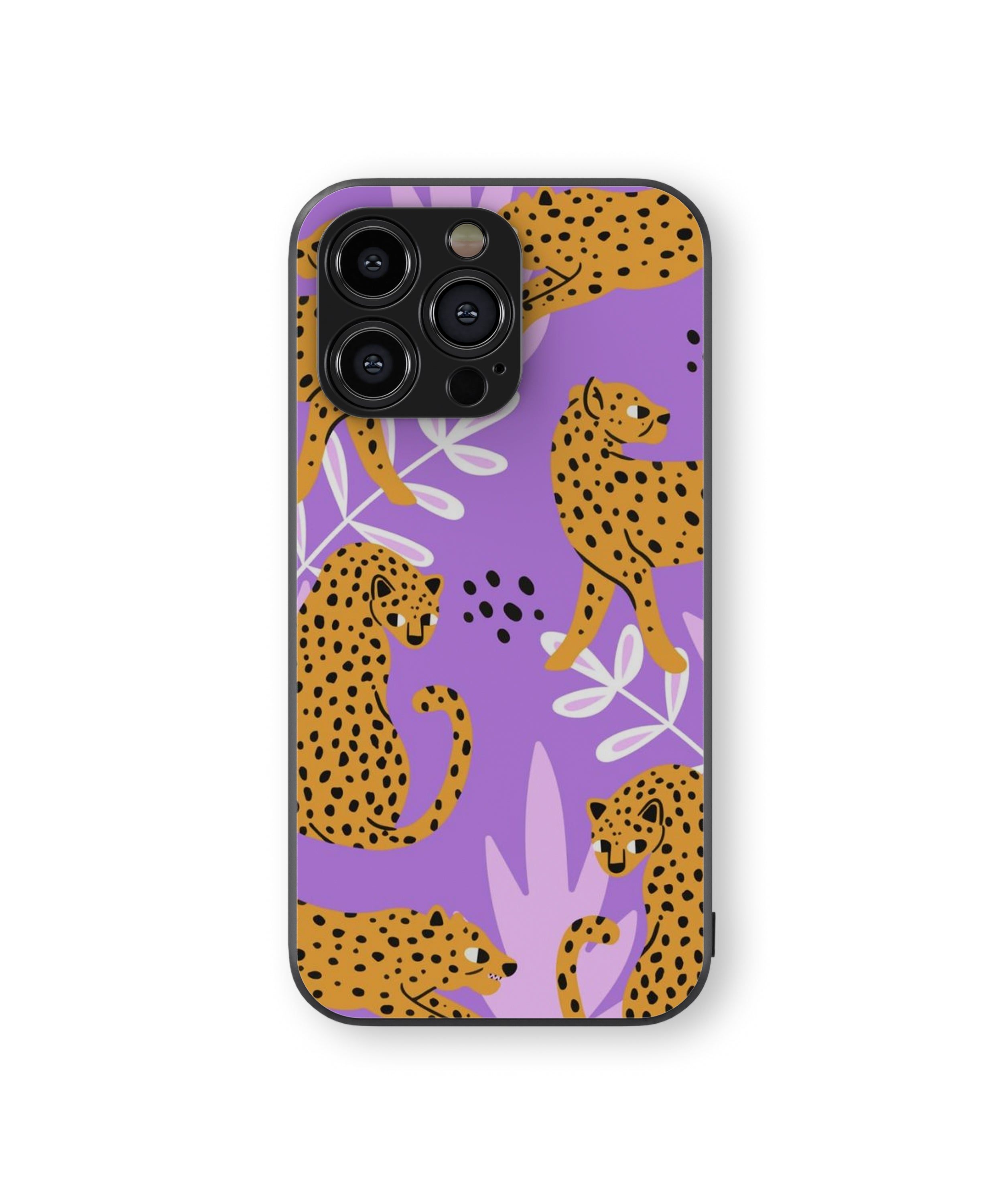 Tiger Print Flower Hybrid Metal TPU Case