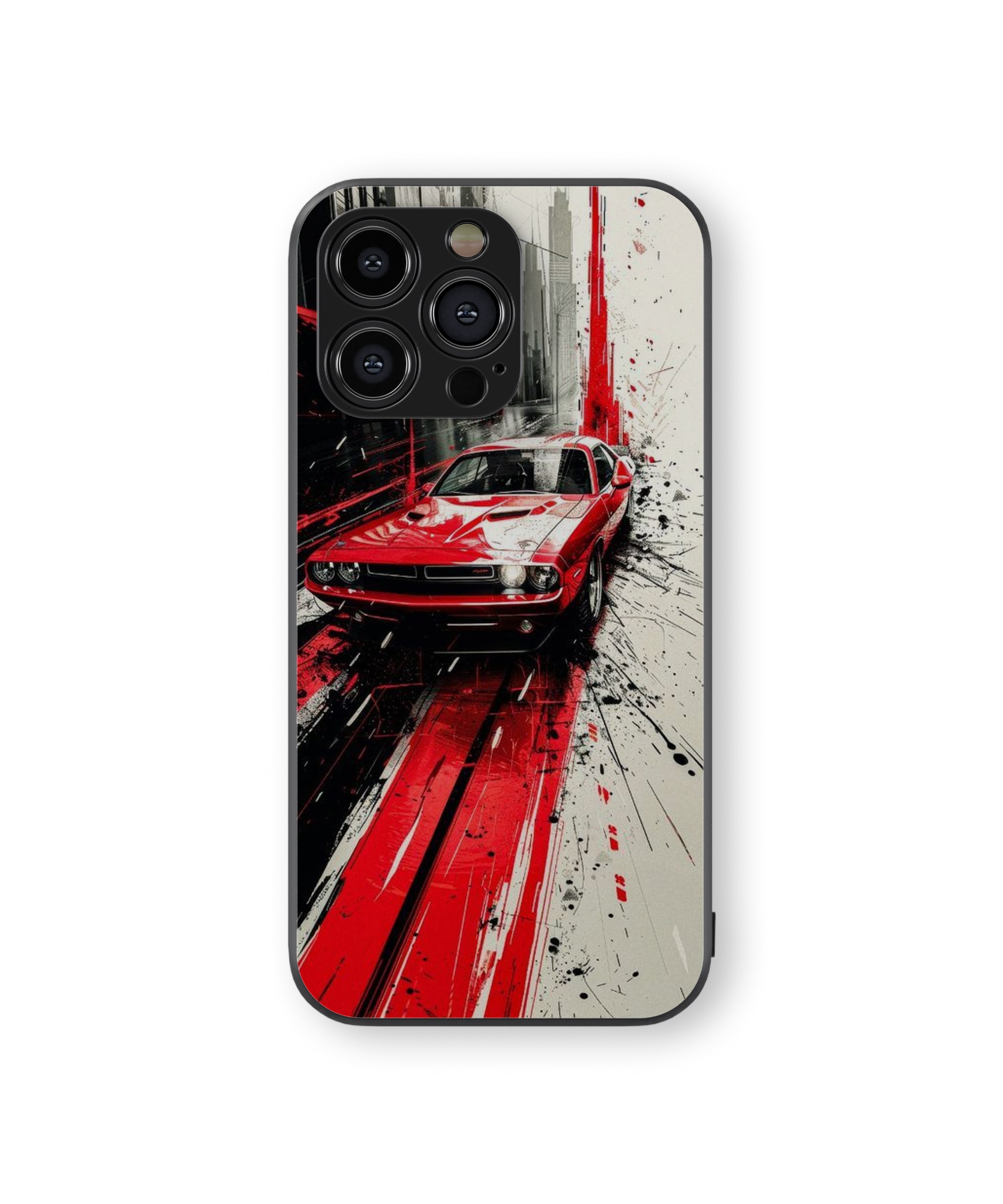 Red Car Hybrid Metal TPU Case