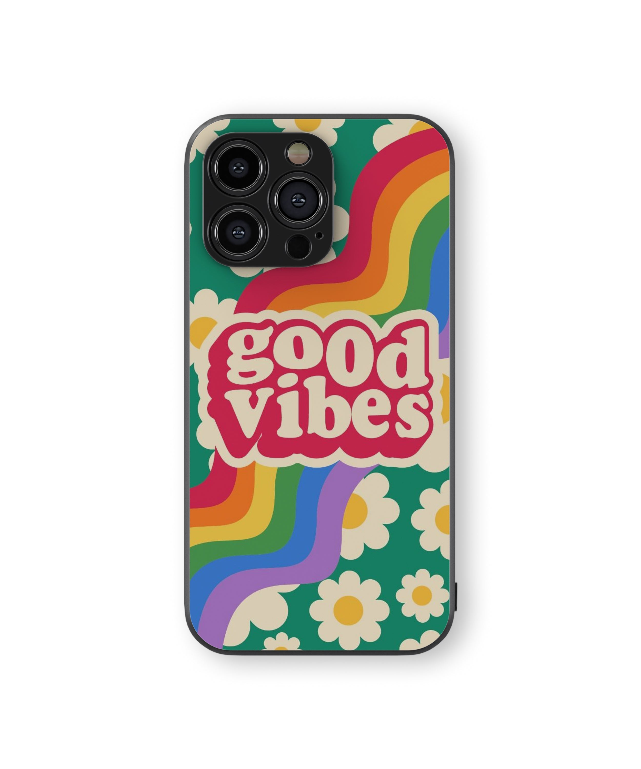 Multi Colour Good Vibes Hybrid Metal TPU Case