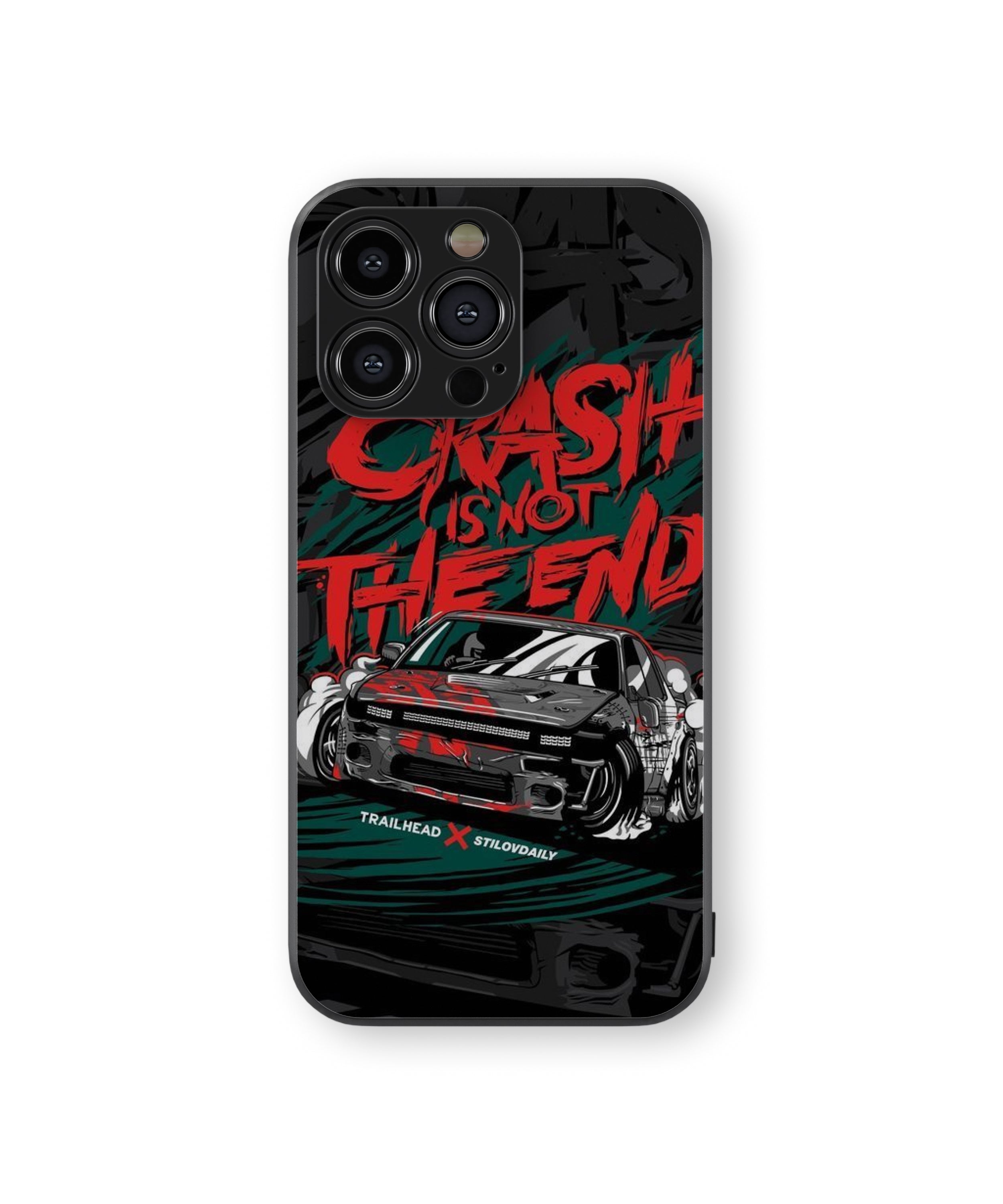 CRASH IS NOT END Hybrid Metal TPU Case