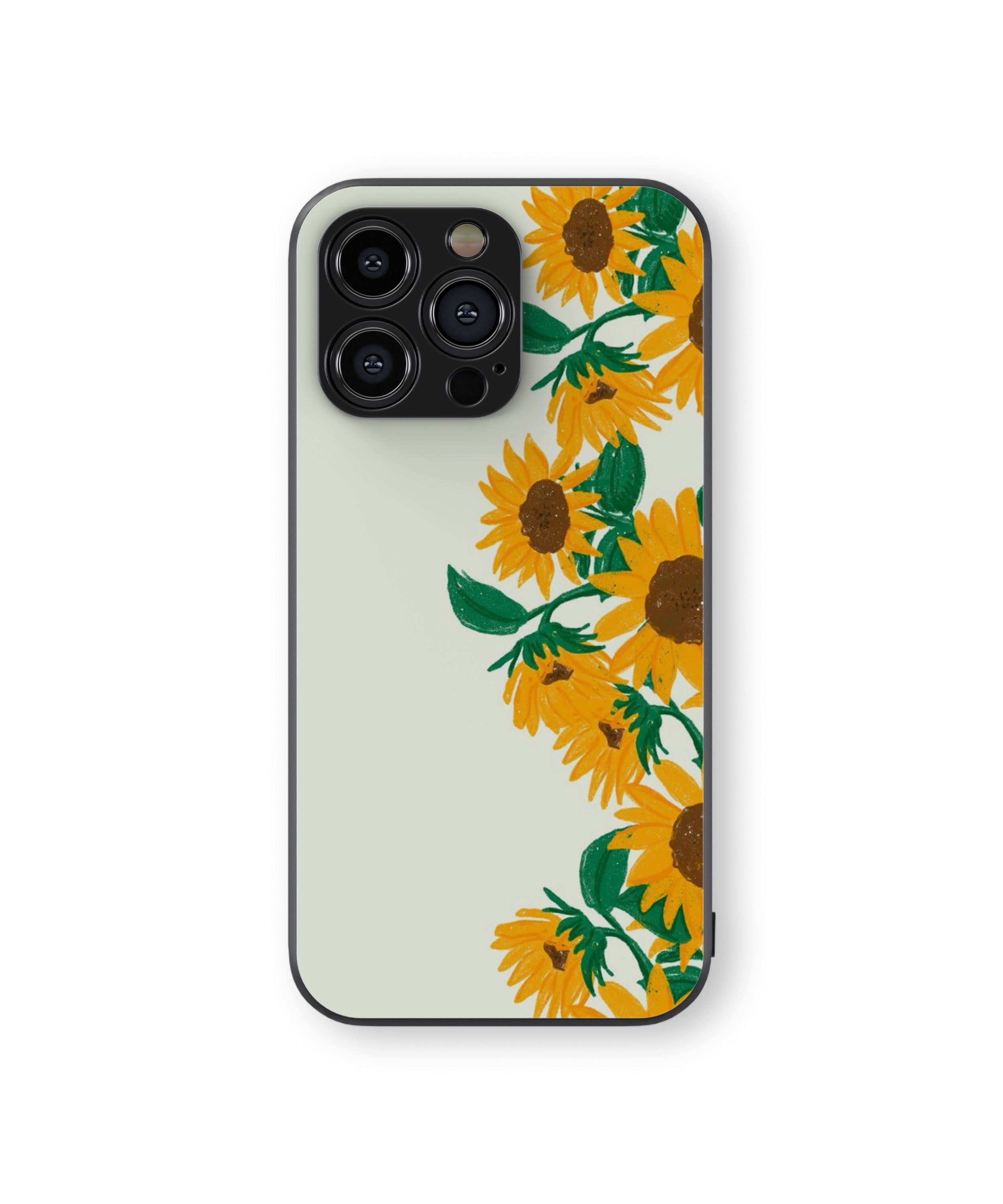 SunFlower With Green Leaf  Background Hybrid Metal TPU Case