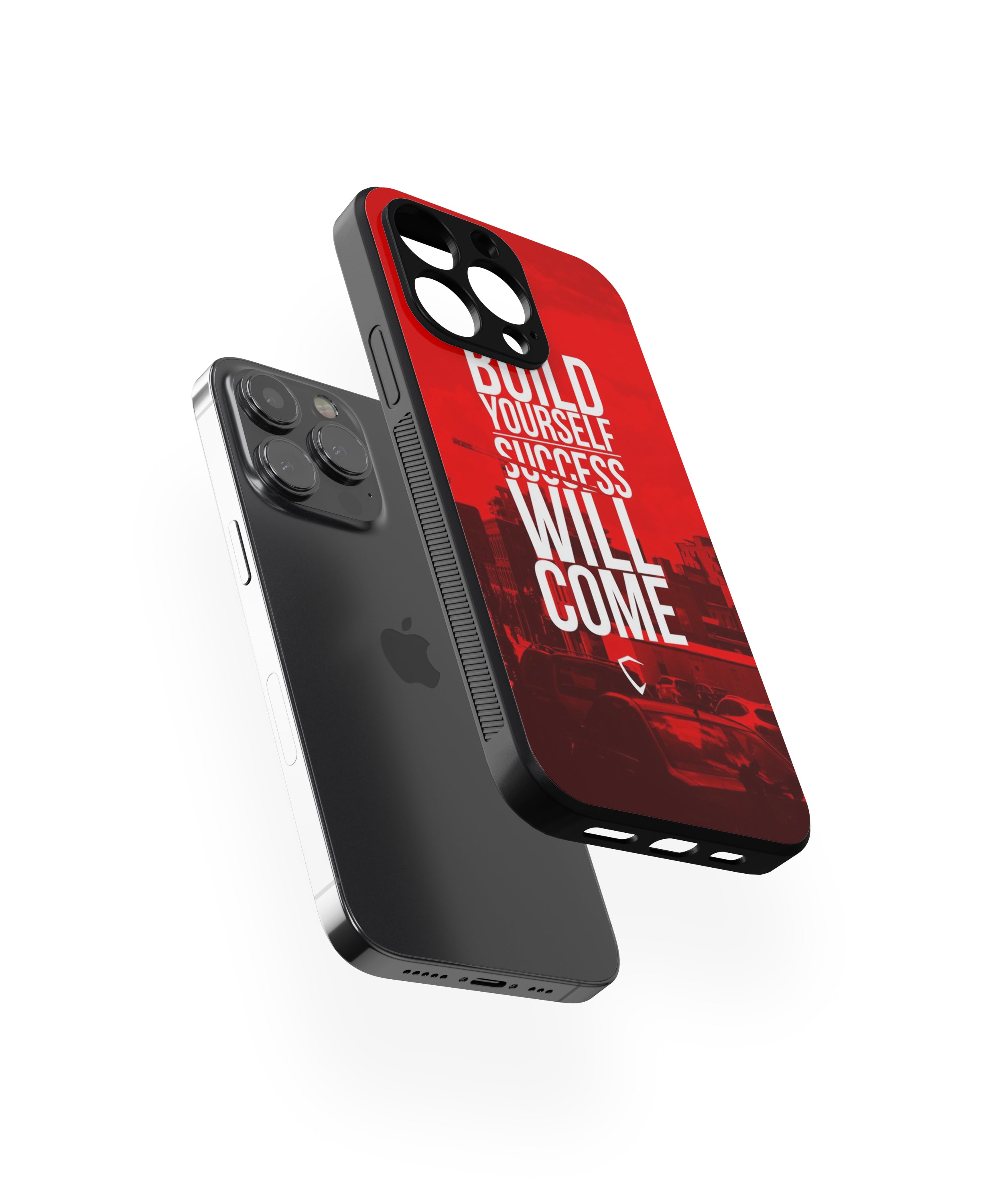 BUILD YOURSELF SUCCESS WILL COME Hybrid Metal TPU Case