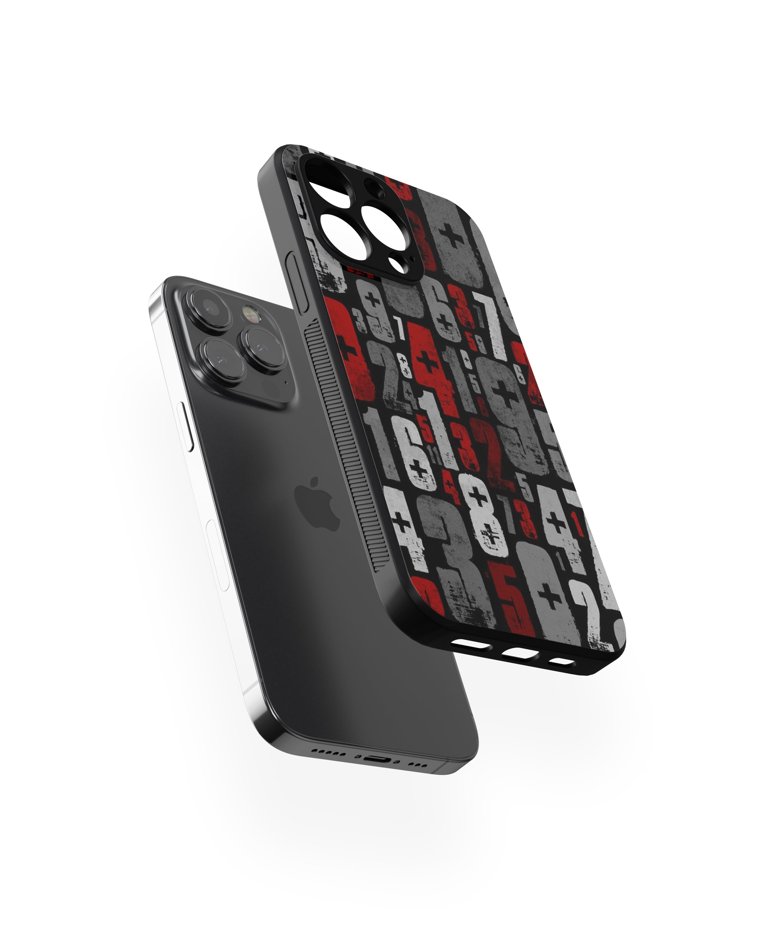 Number Pattern Hybrid Metal TPU Case