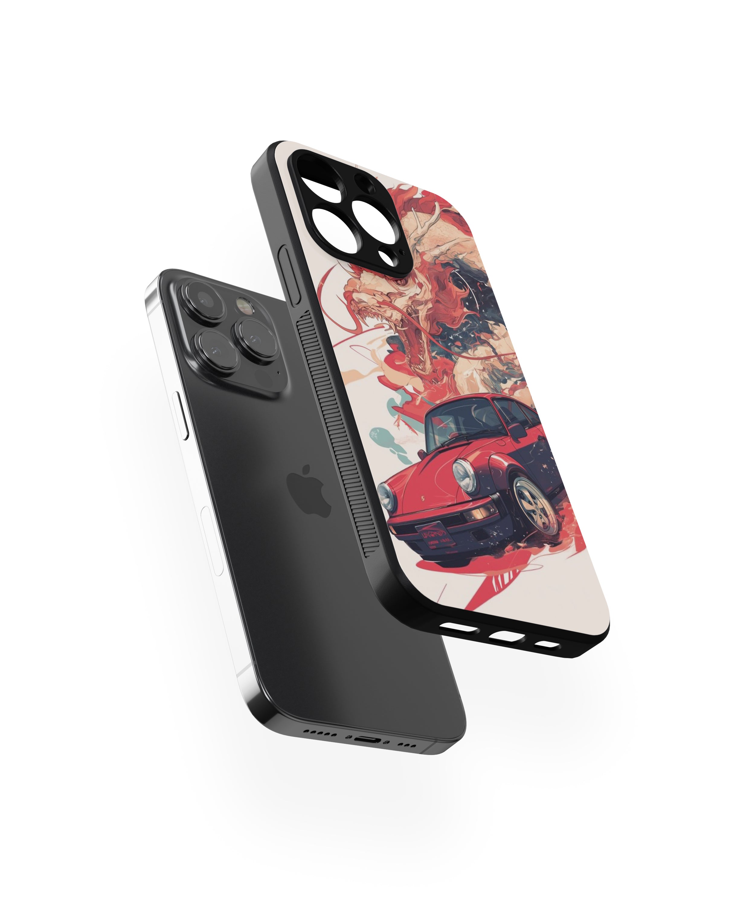 Dragon Red Car Hybrid Metal TPU Case