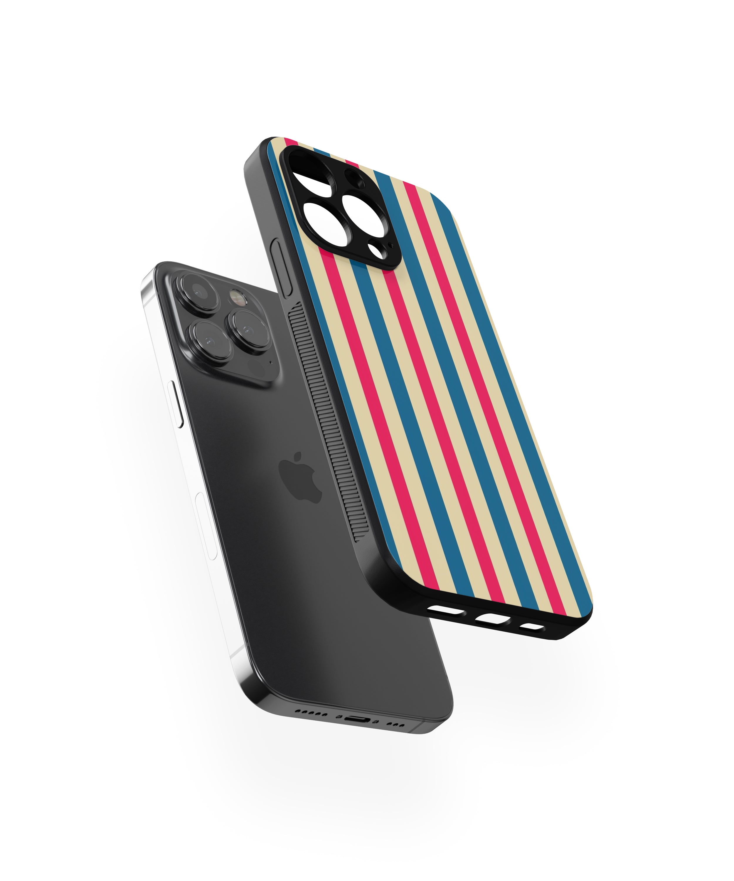 Multicolour Stripe Pattern Hybrid Metal TPU Case