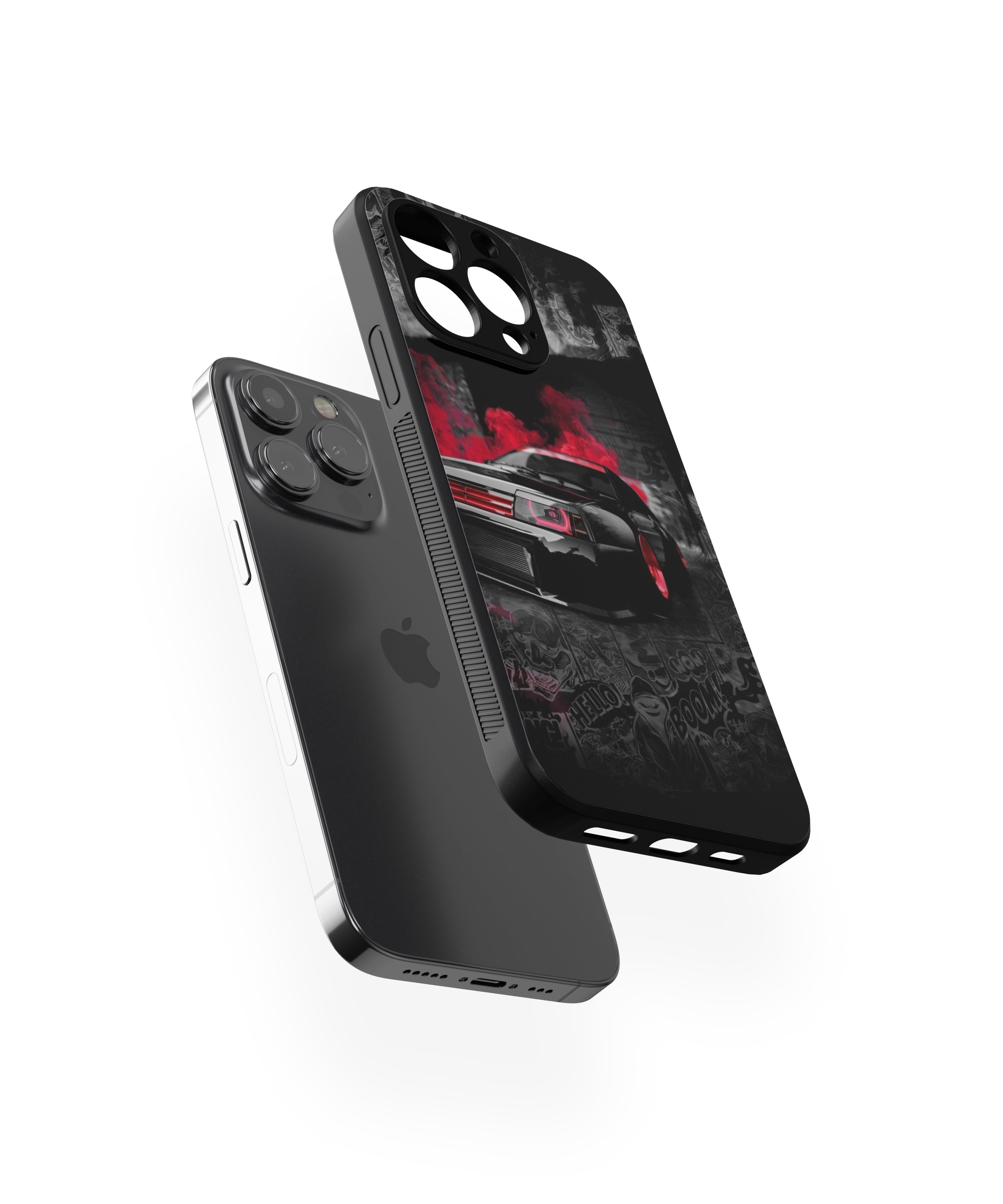 BOOM BLACK CAR Hybrid Metal TPU Case