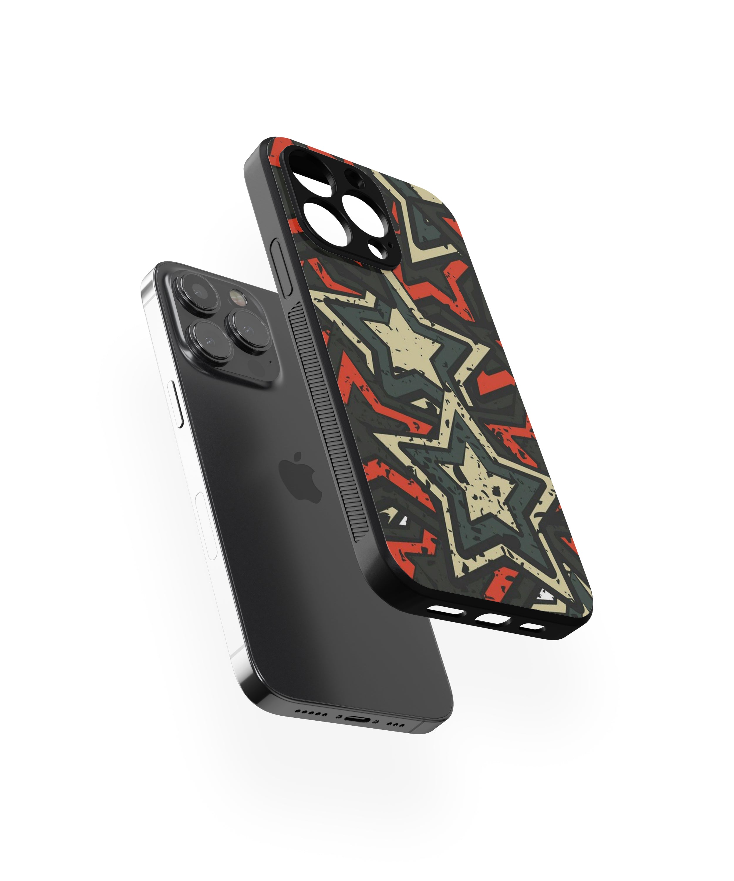 Star Pattern Hybrid Metal TPU Case