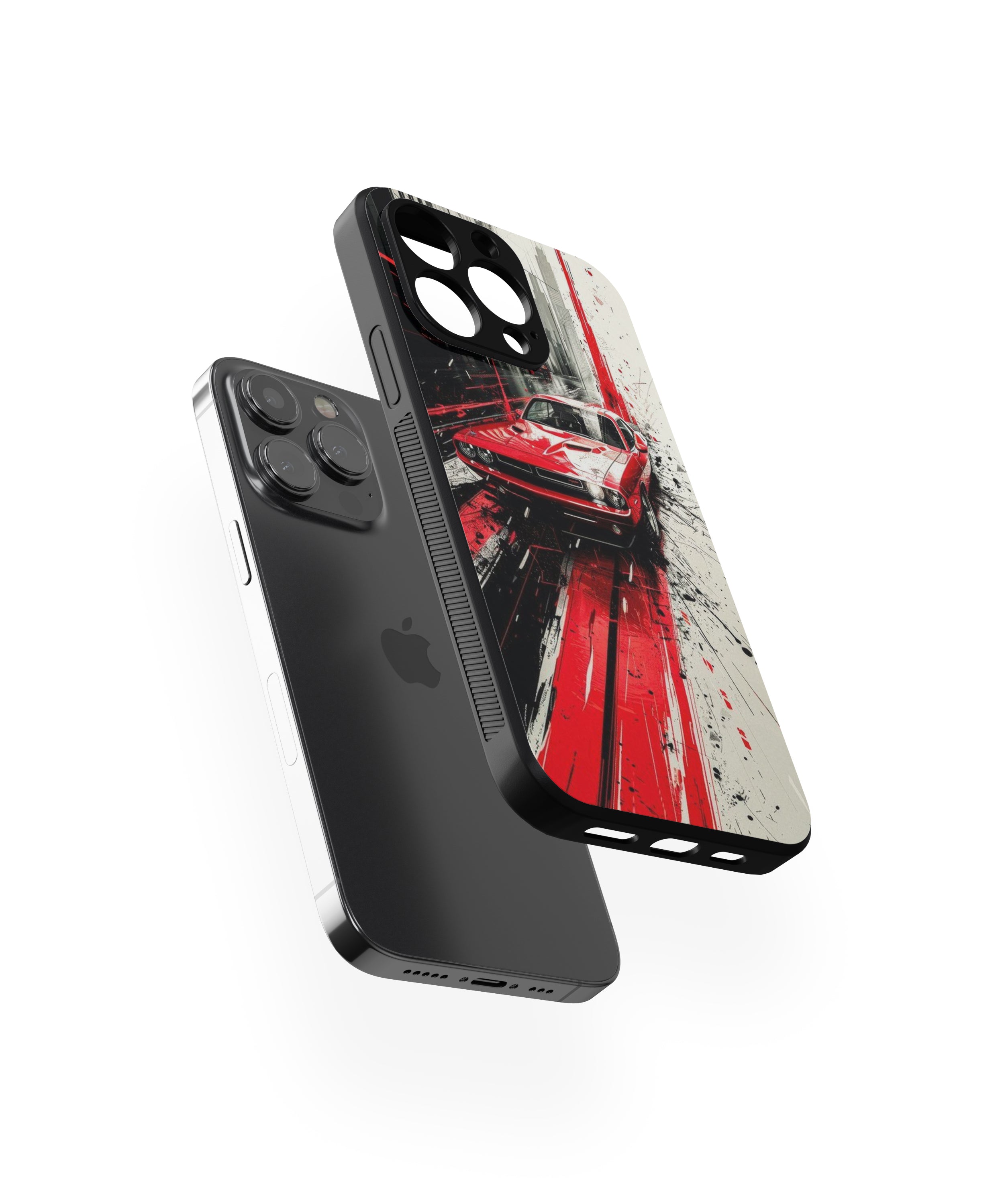 Red Car Hybrid Metal TPU Case