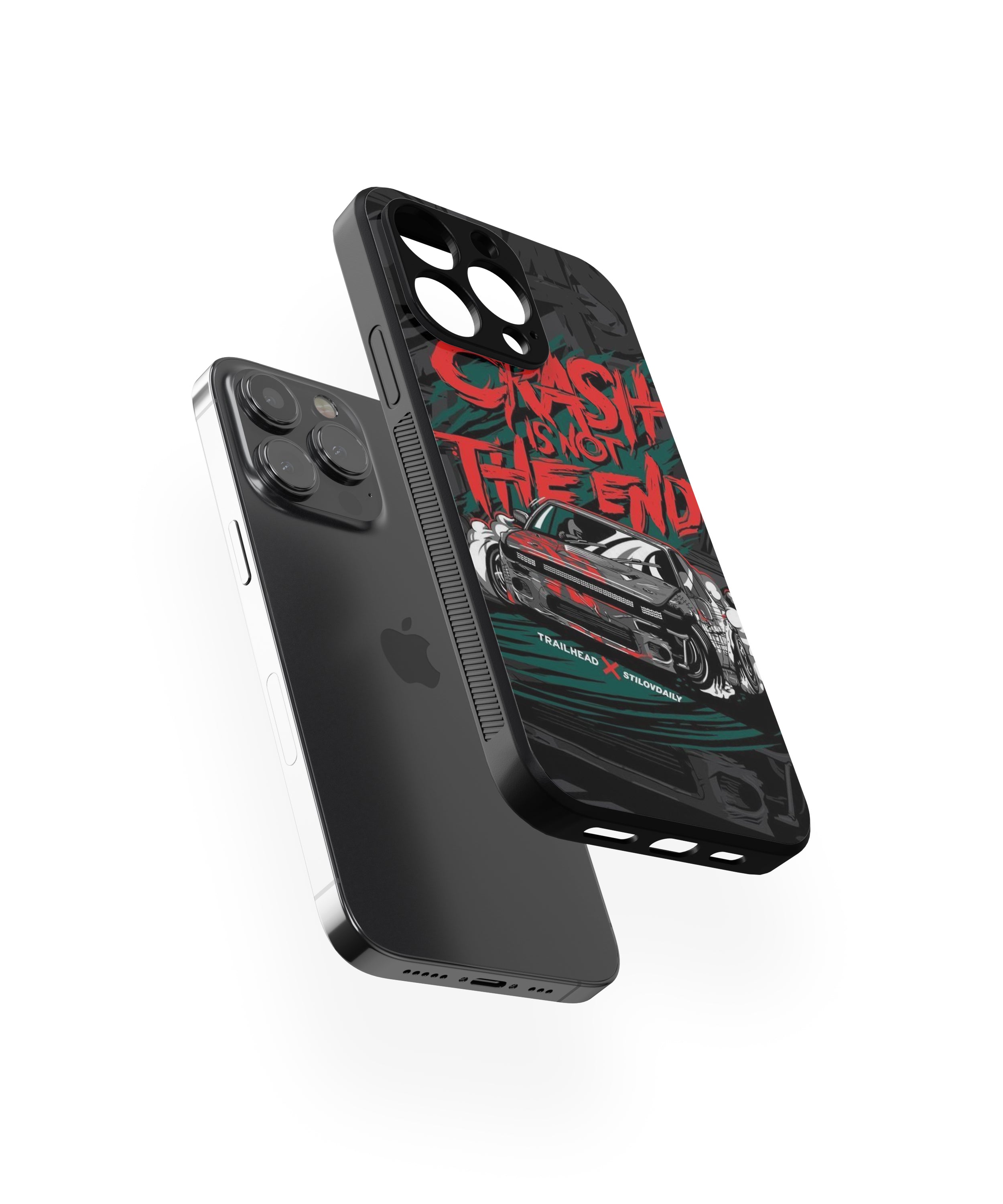 CRASH IS NOT END Hybrid Metal TPU Case