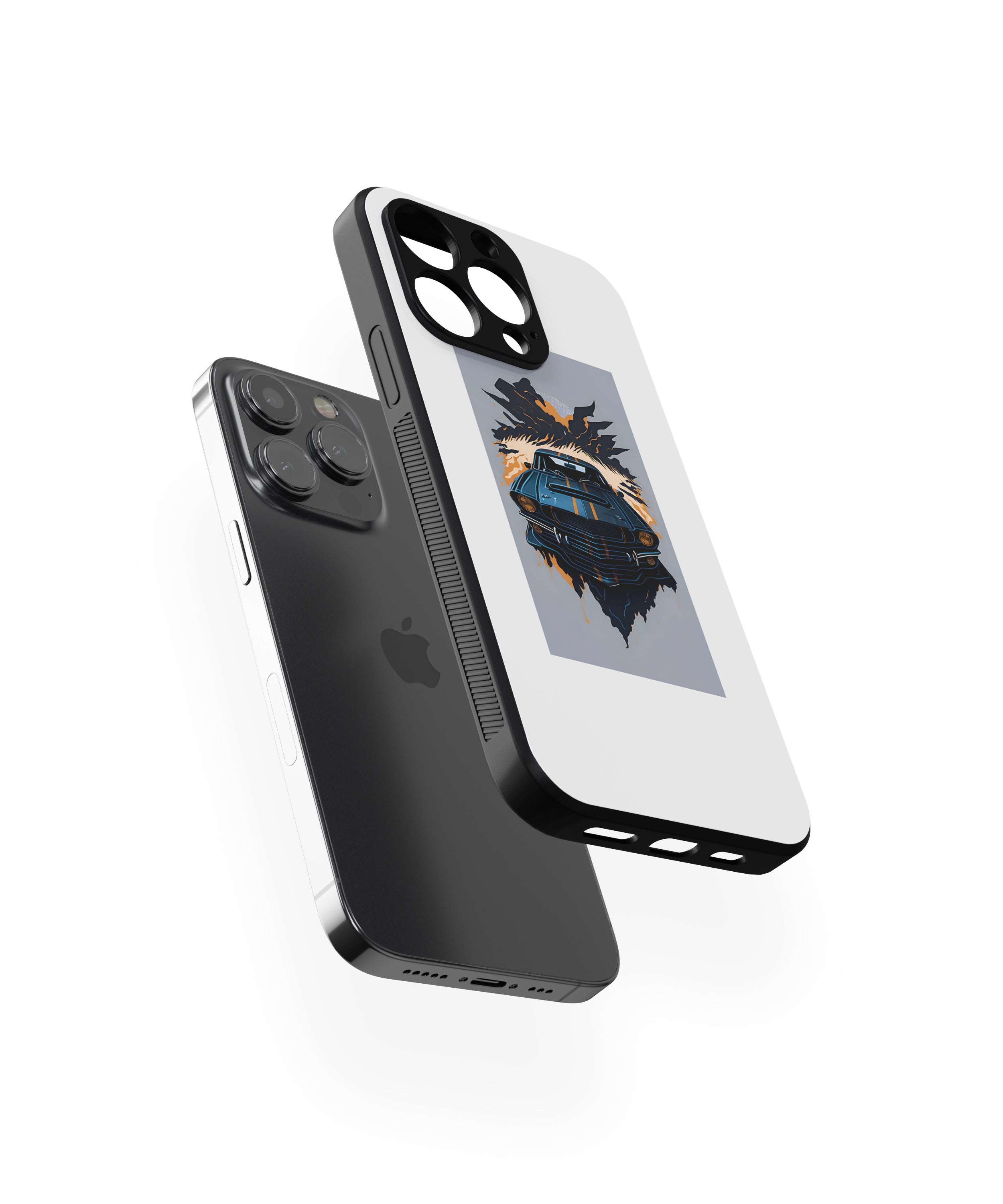 Fire Car Hybrid Metal TPU Case