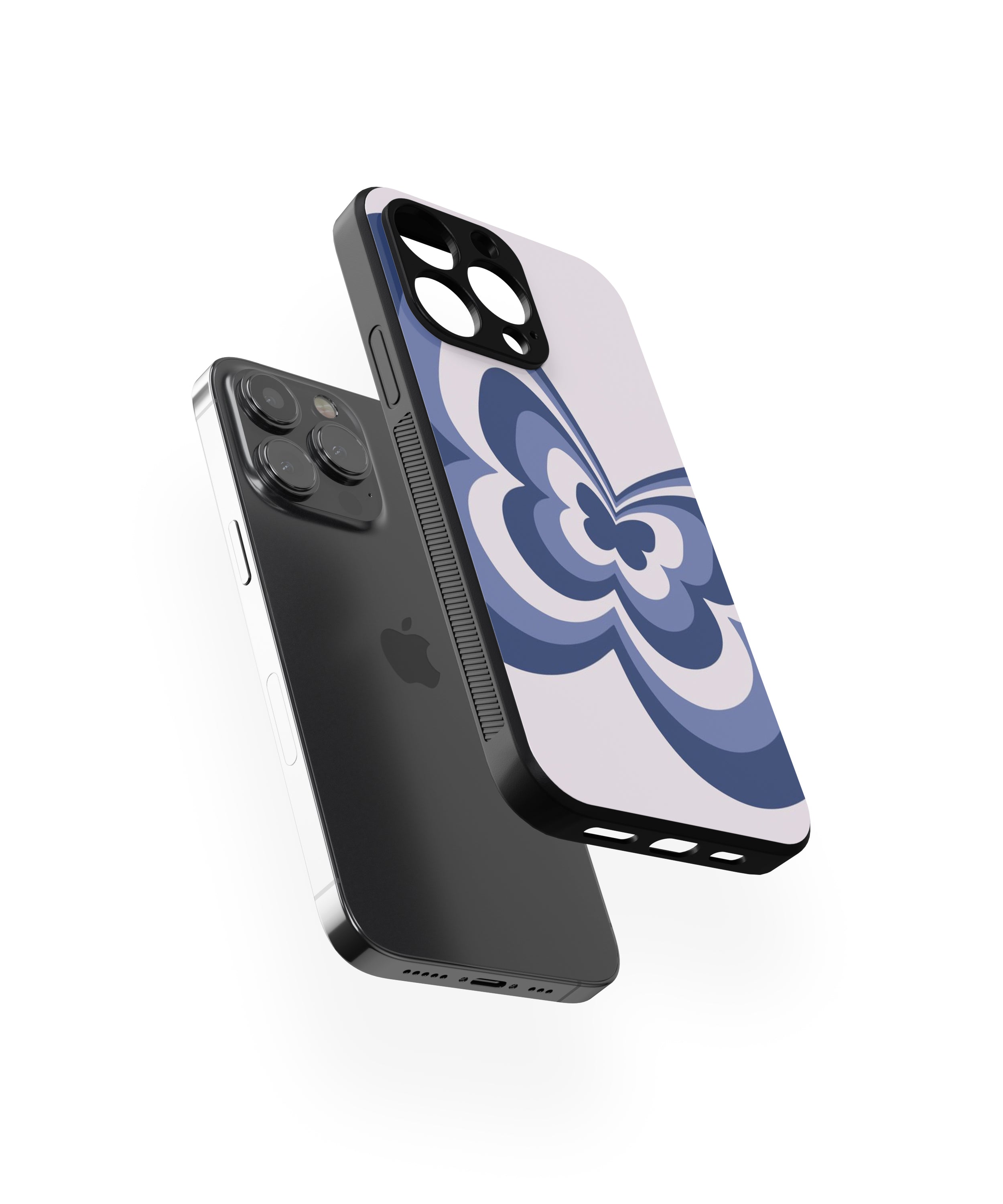 Butterfly Heart Pattern Hybrid Metal TPU Case
