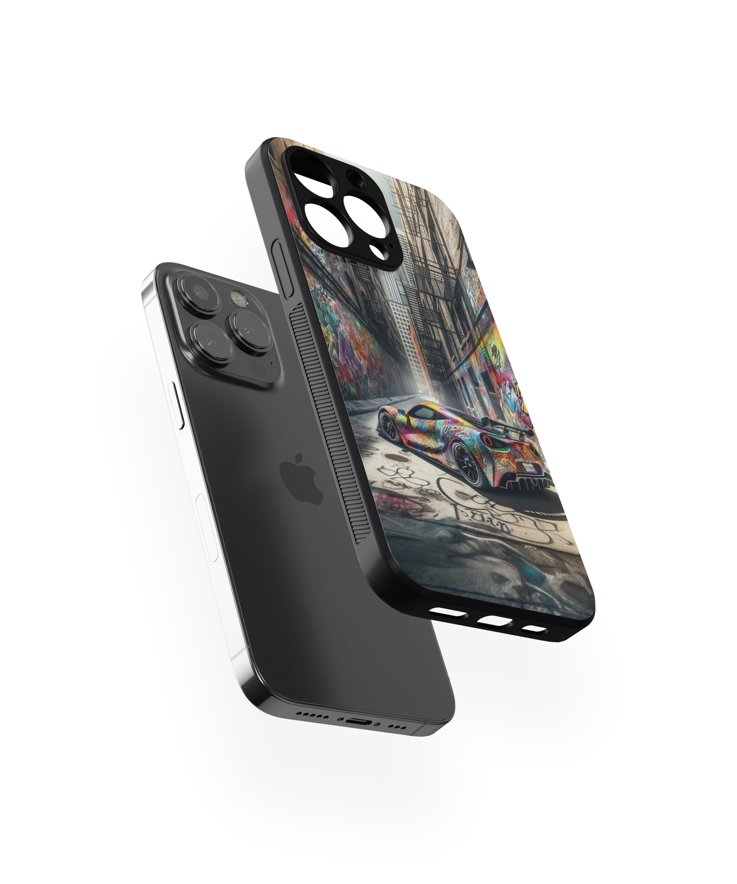 Colourful Racing Car Hybrid Metal TPU Case