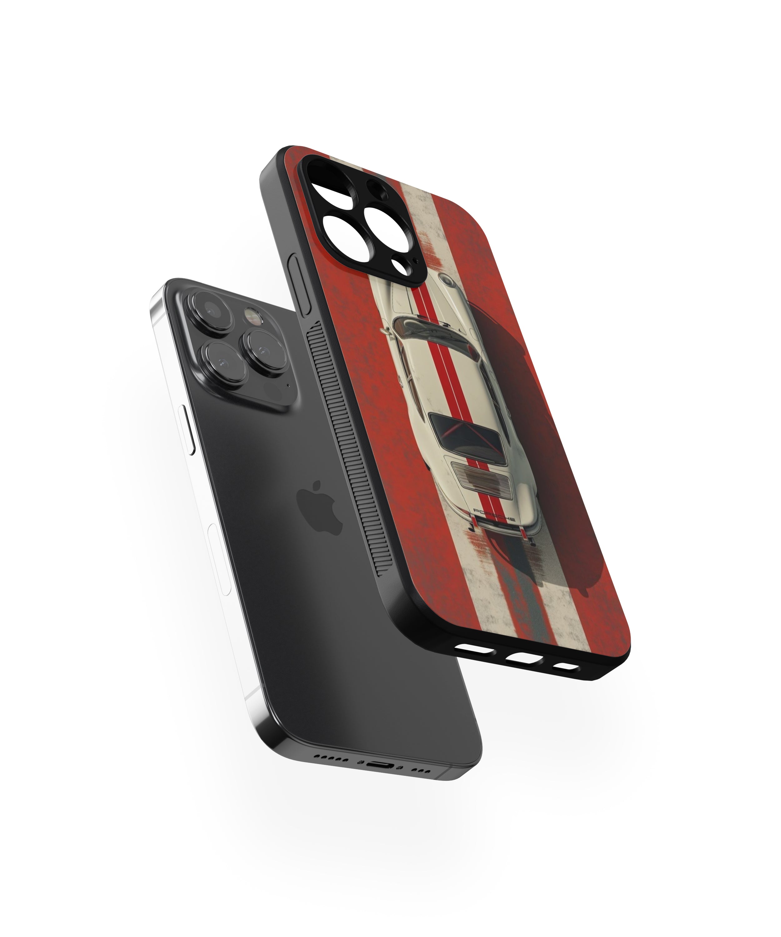 Porsche Red & White Hybrid Metal TPU Case