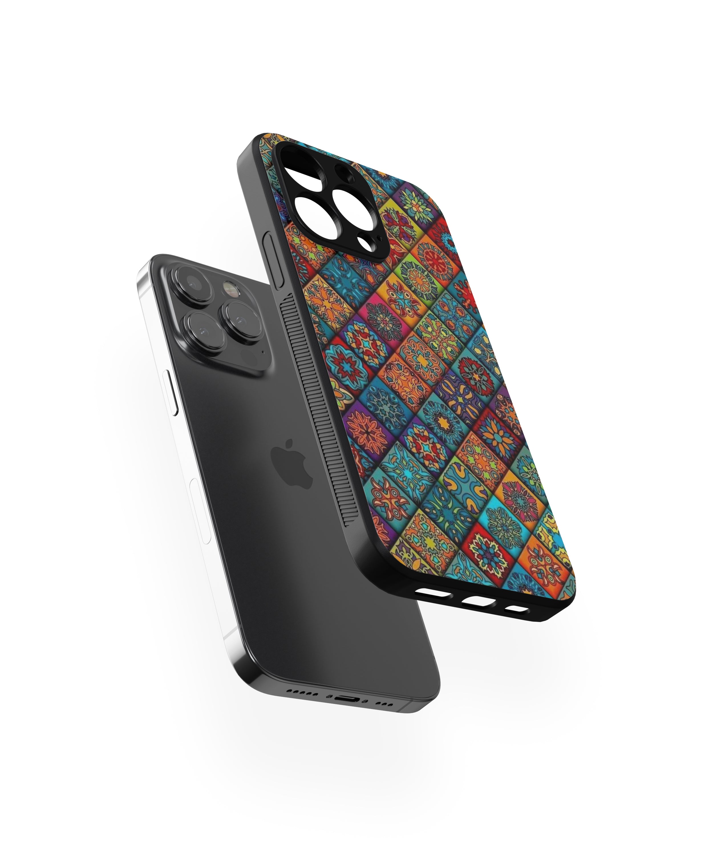 Vintage Seamless Pattern Hybrid Metal TPU Case