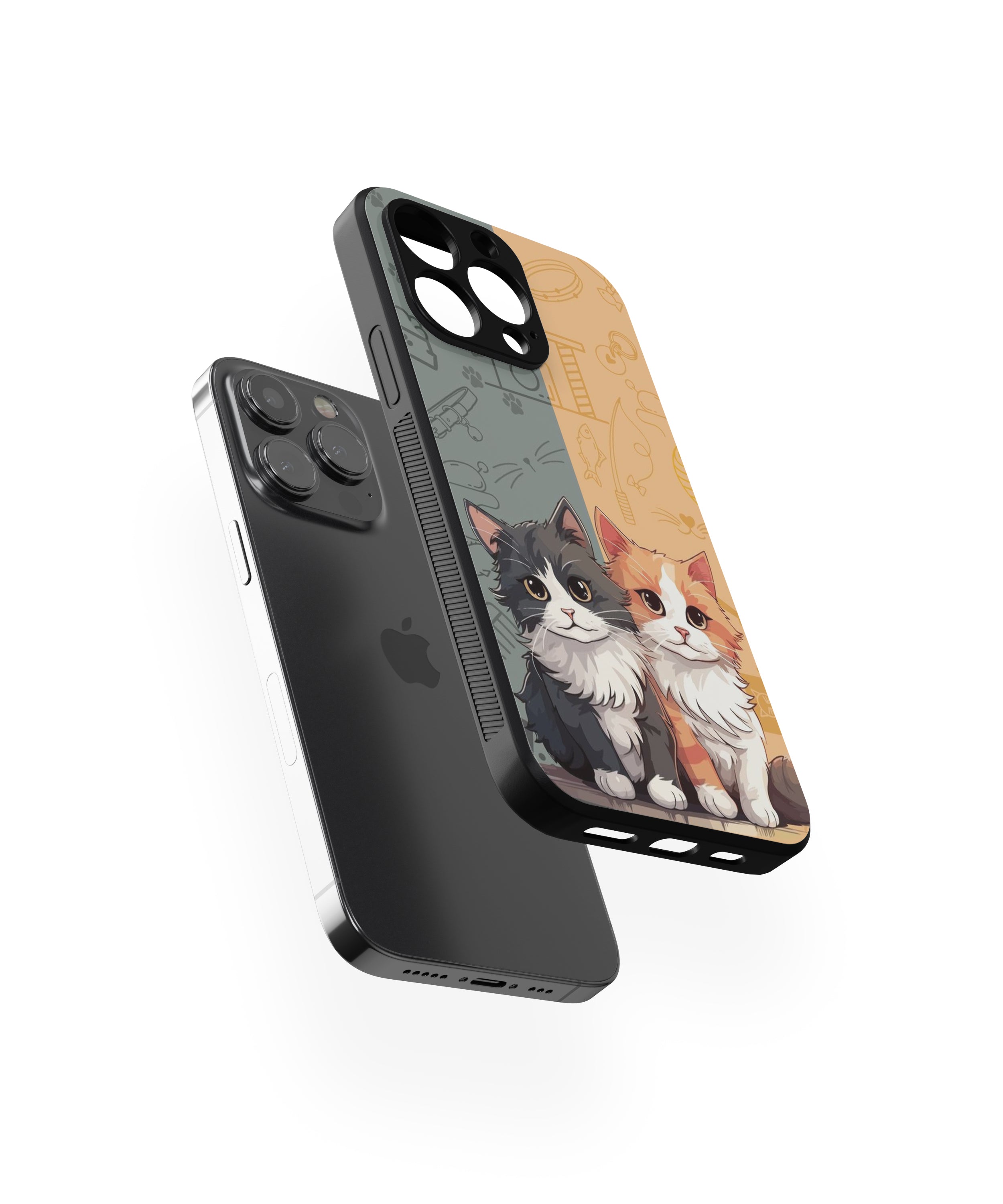 Orange & White Cat Hybrid Metal TPU Case