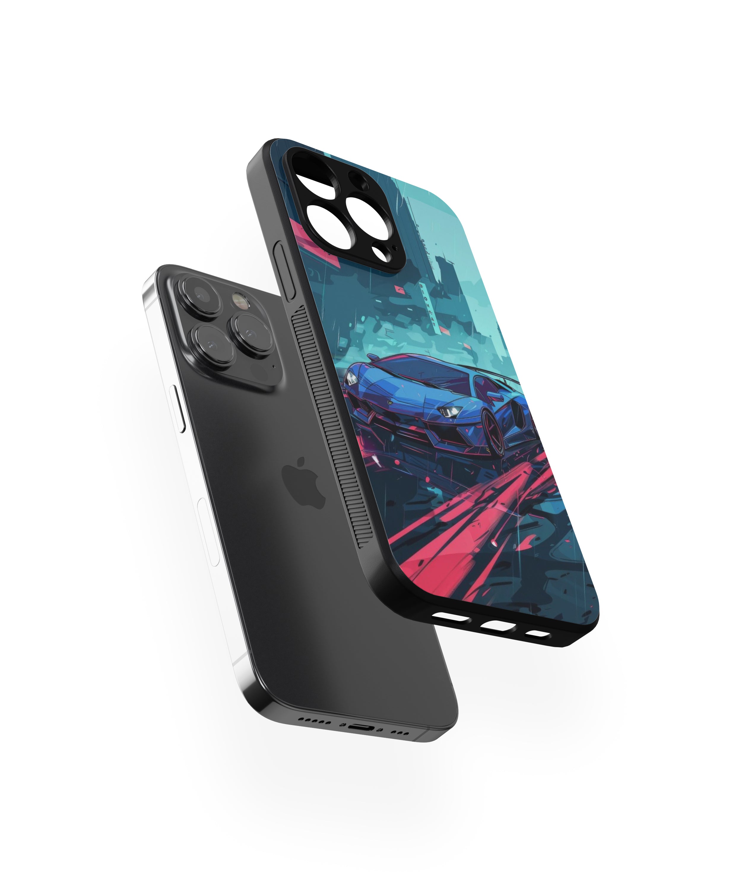 Blue Reflection Racing Car Hybrid Metal TPU Case