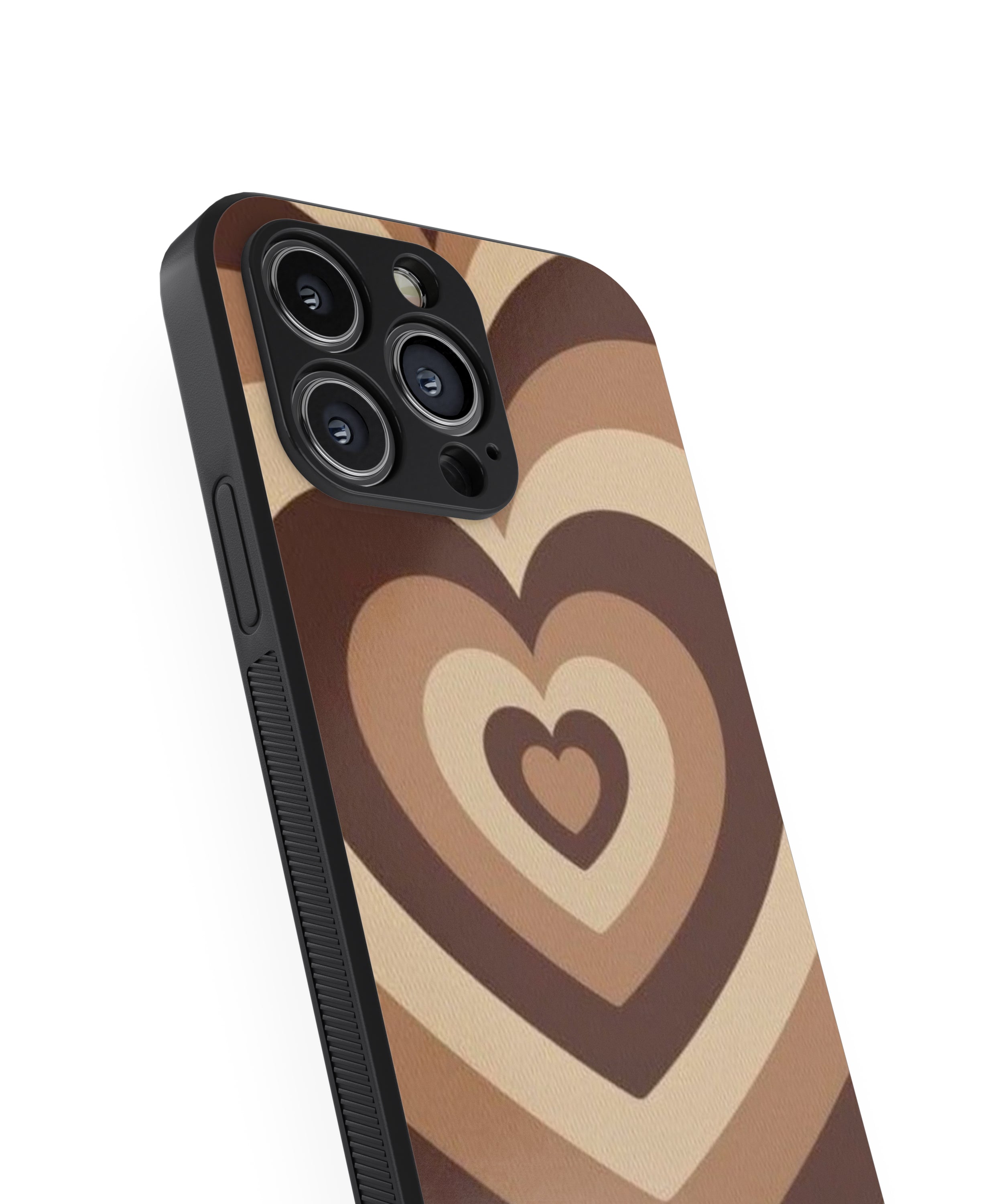 Mehroon Pink Heart Pattern Hybrid Metal TPU Case
