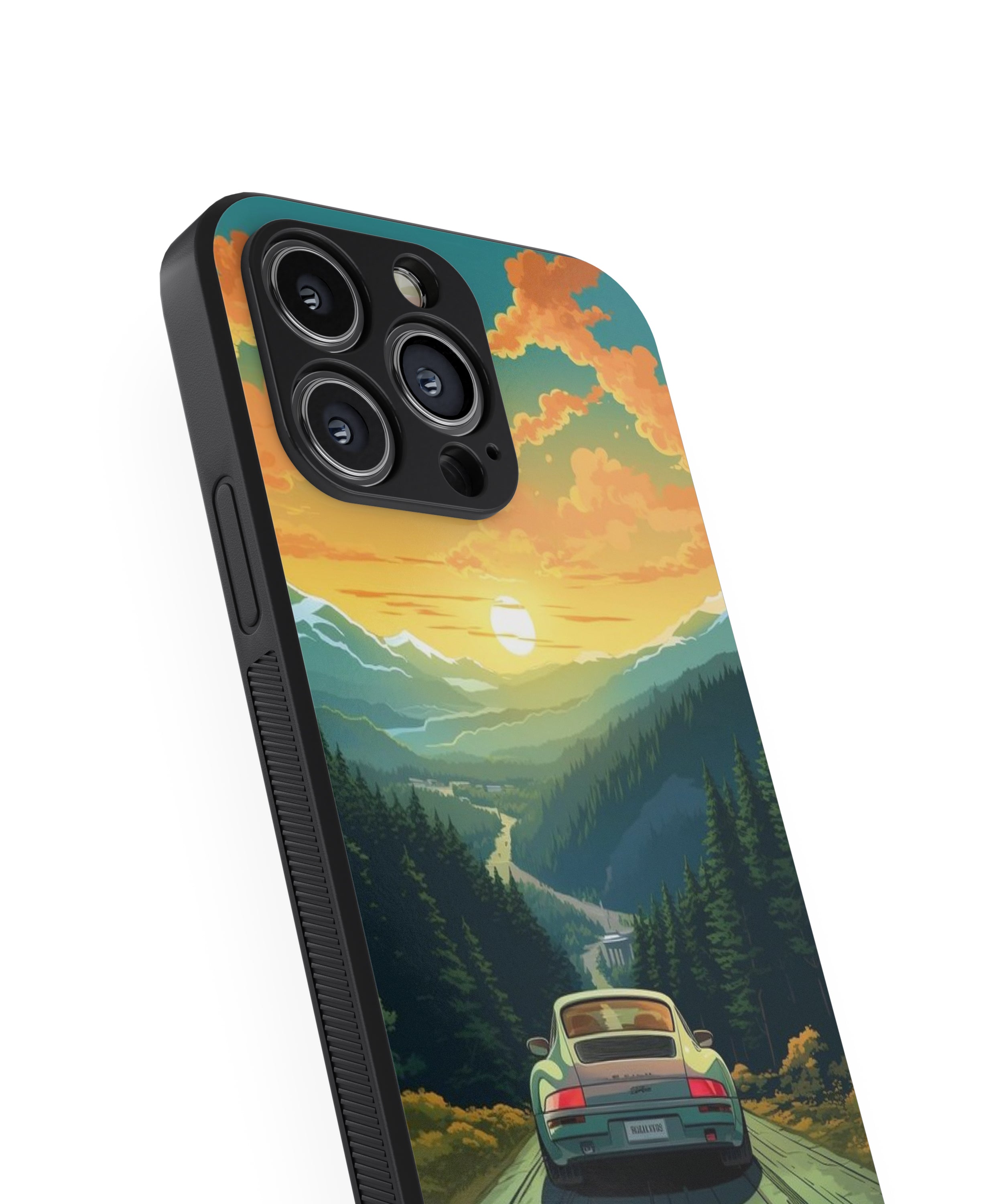 Car In Valley Hybrid Metal TPU Case