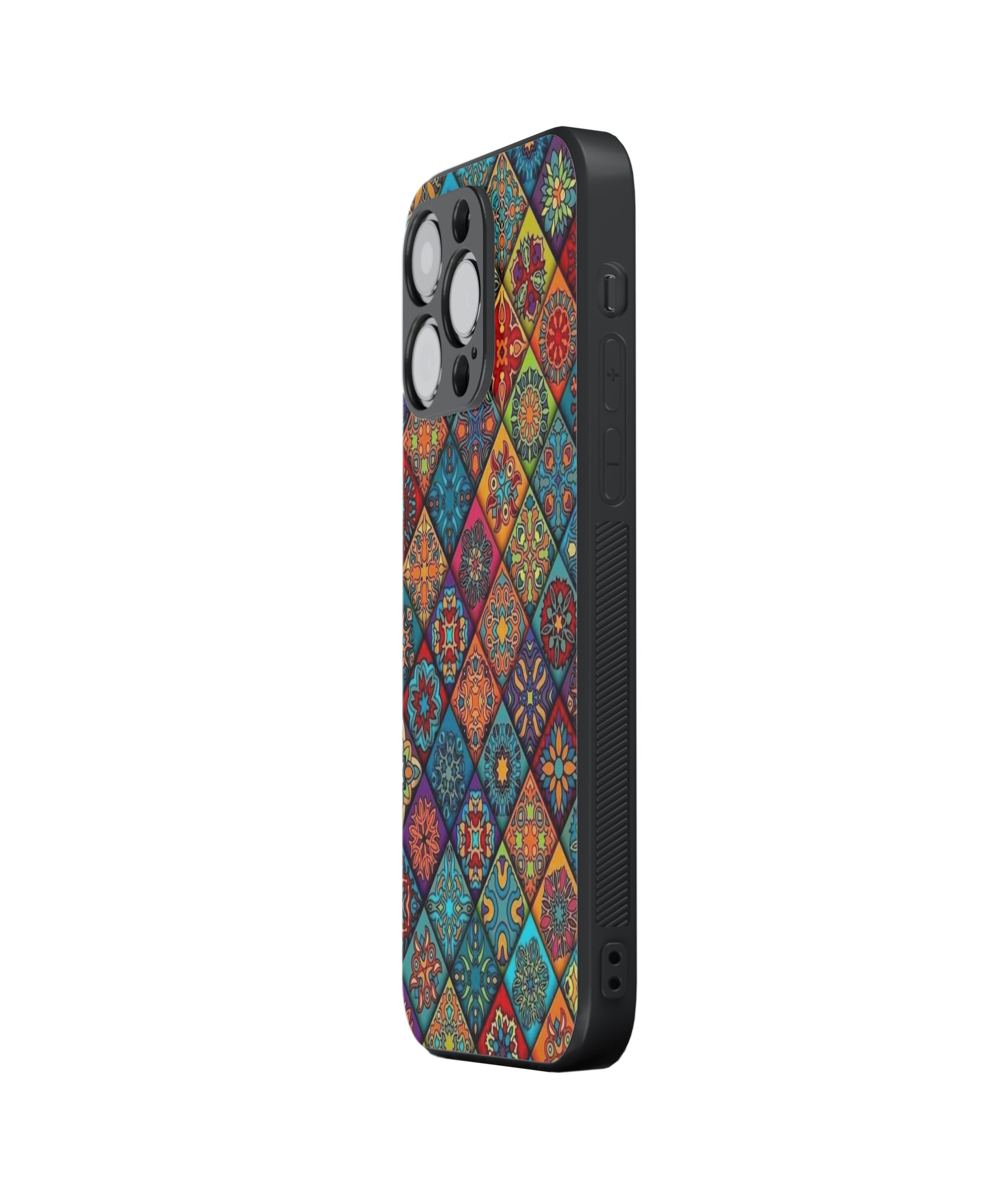Vintage Seamless Pattern Hybrid Metal TPU Case