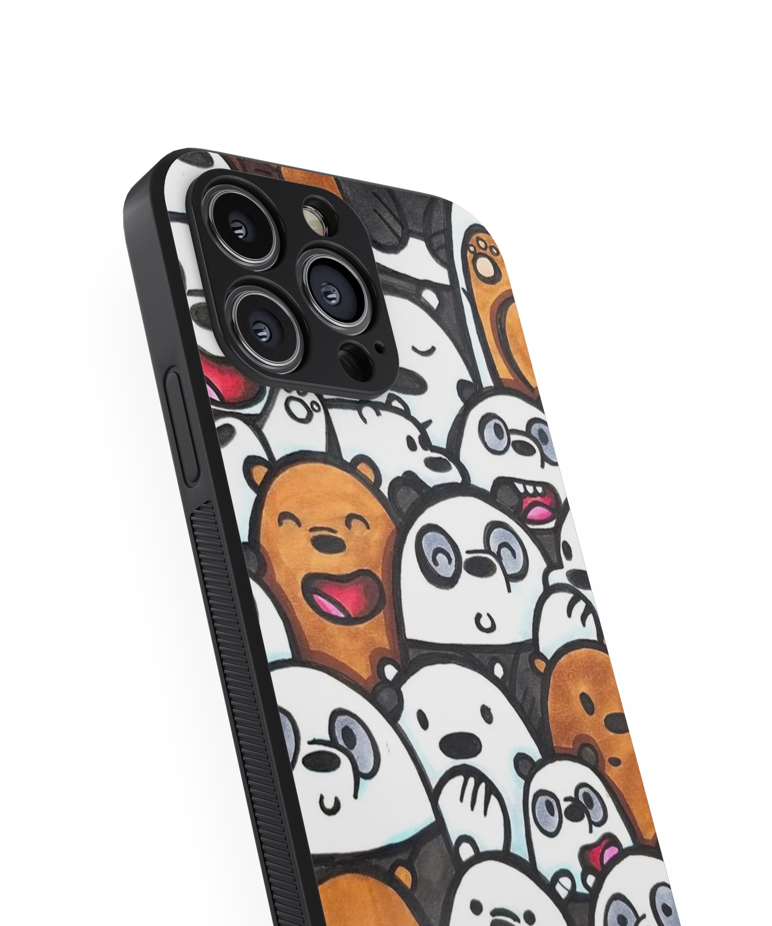 Orange White Panda Hybrid Metal TPU Case