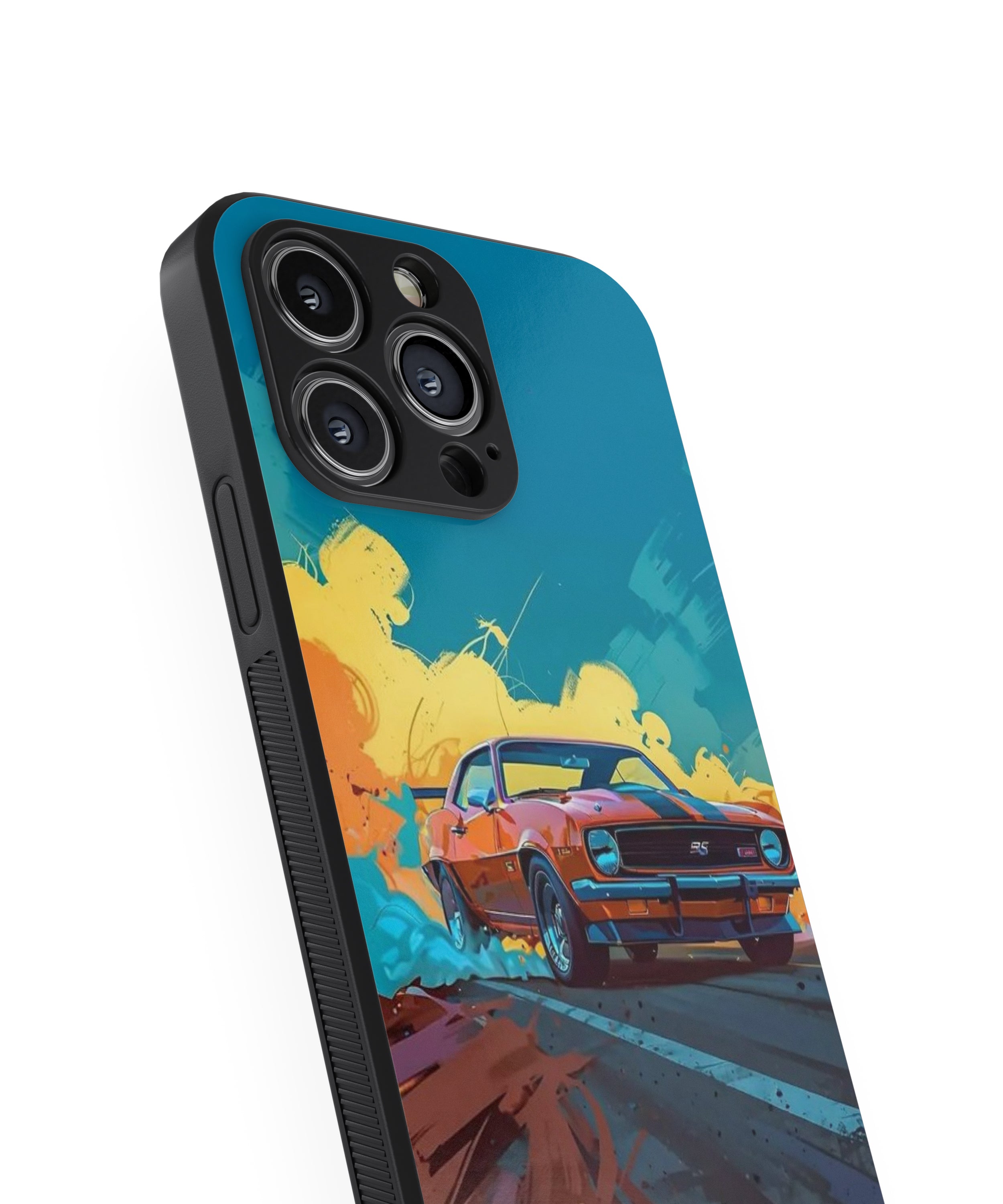 BLACK & RED RACING CAR Hybrid Metal TPU Case