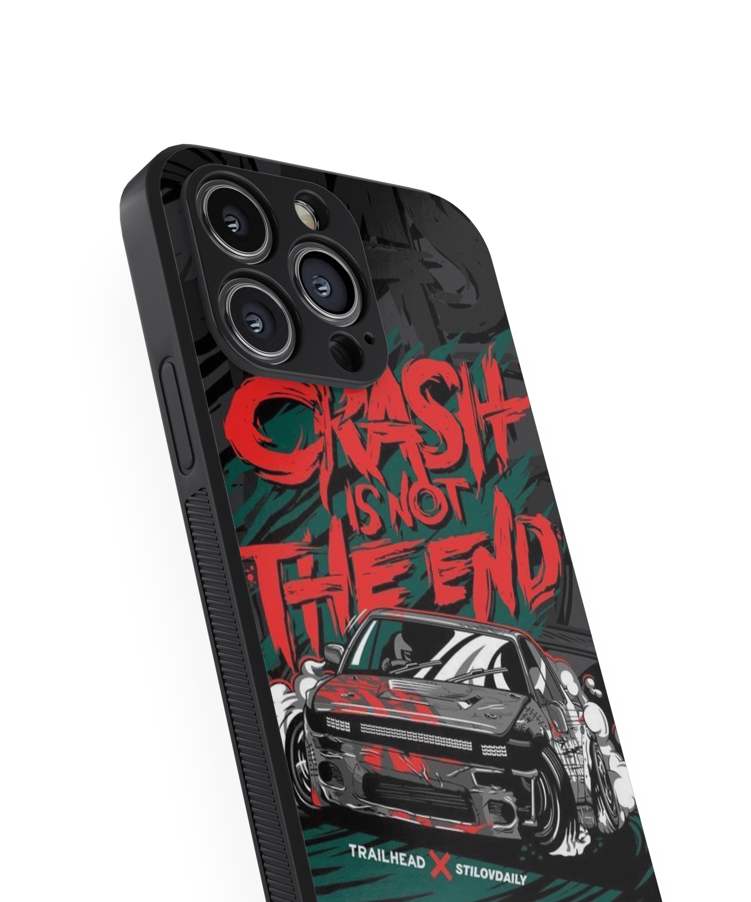 CRASH IS NOT END Hybrid Metal TPU Case