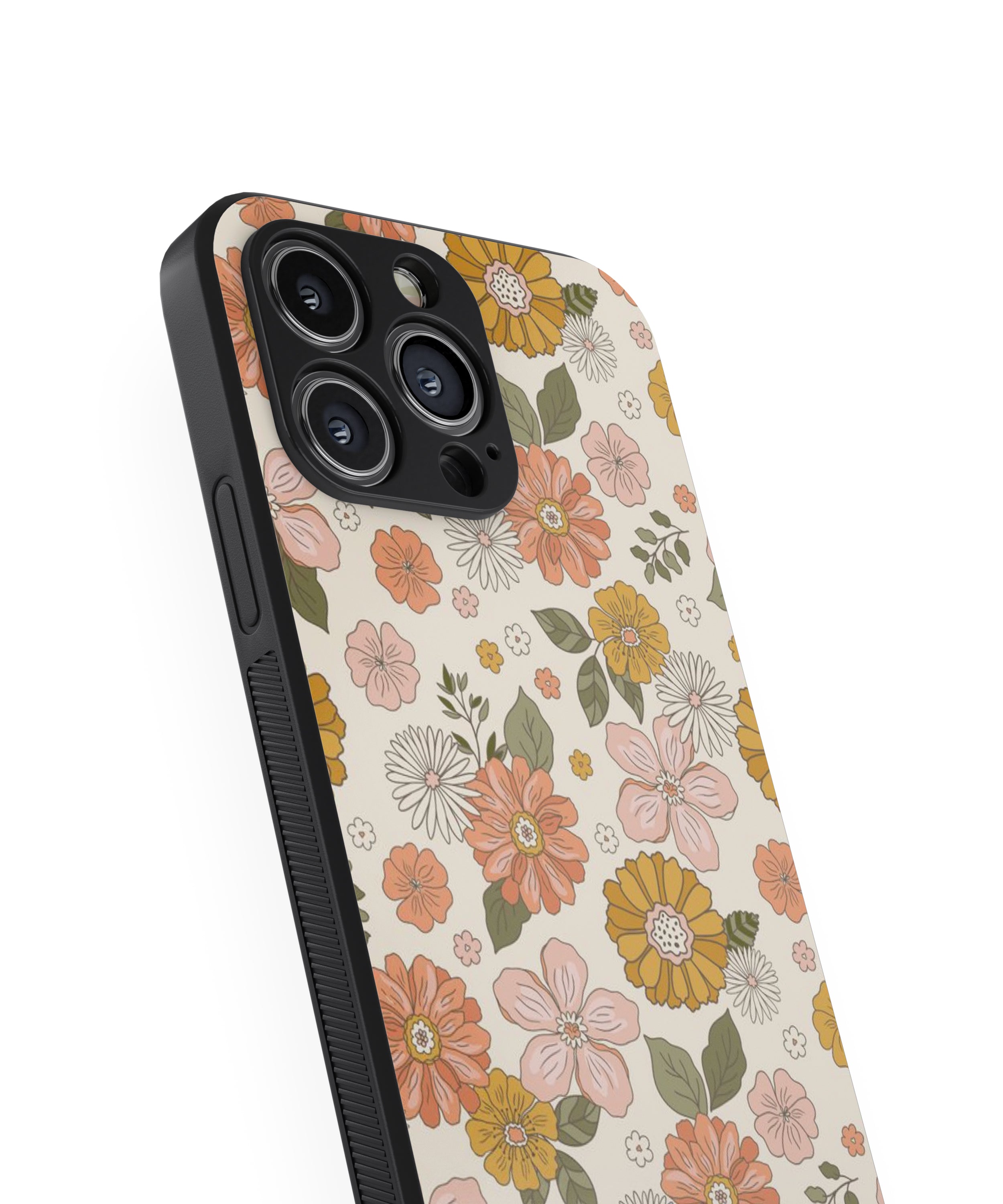 Flower Leaf Floral Hybrid Metal TPU Case