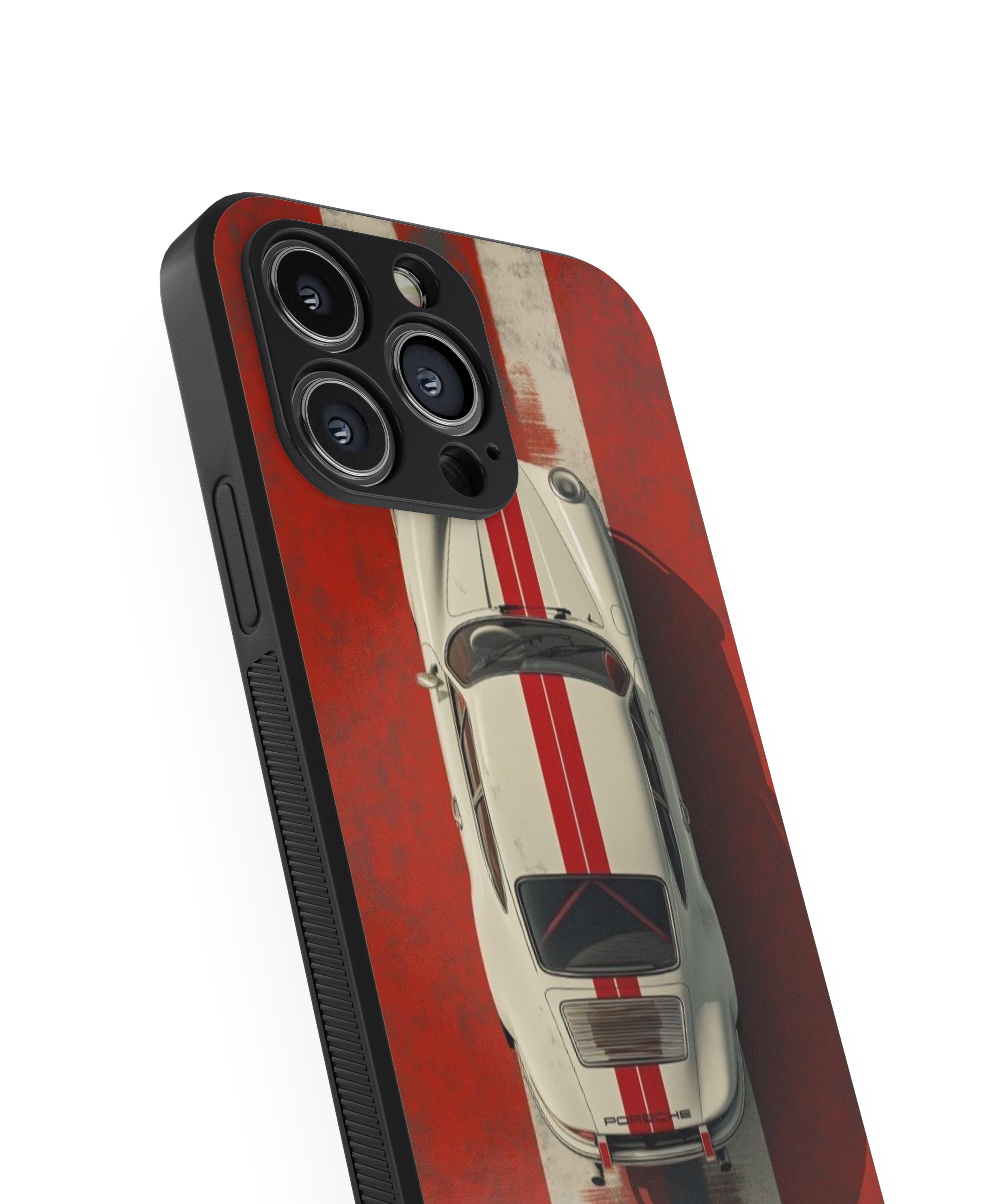 Porsche Red & White Hybrid Metal TPU Case