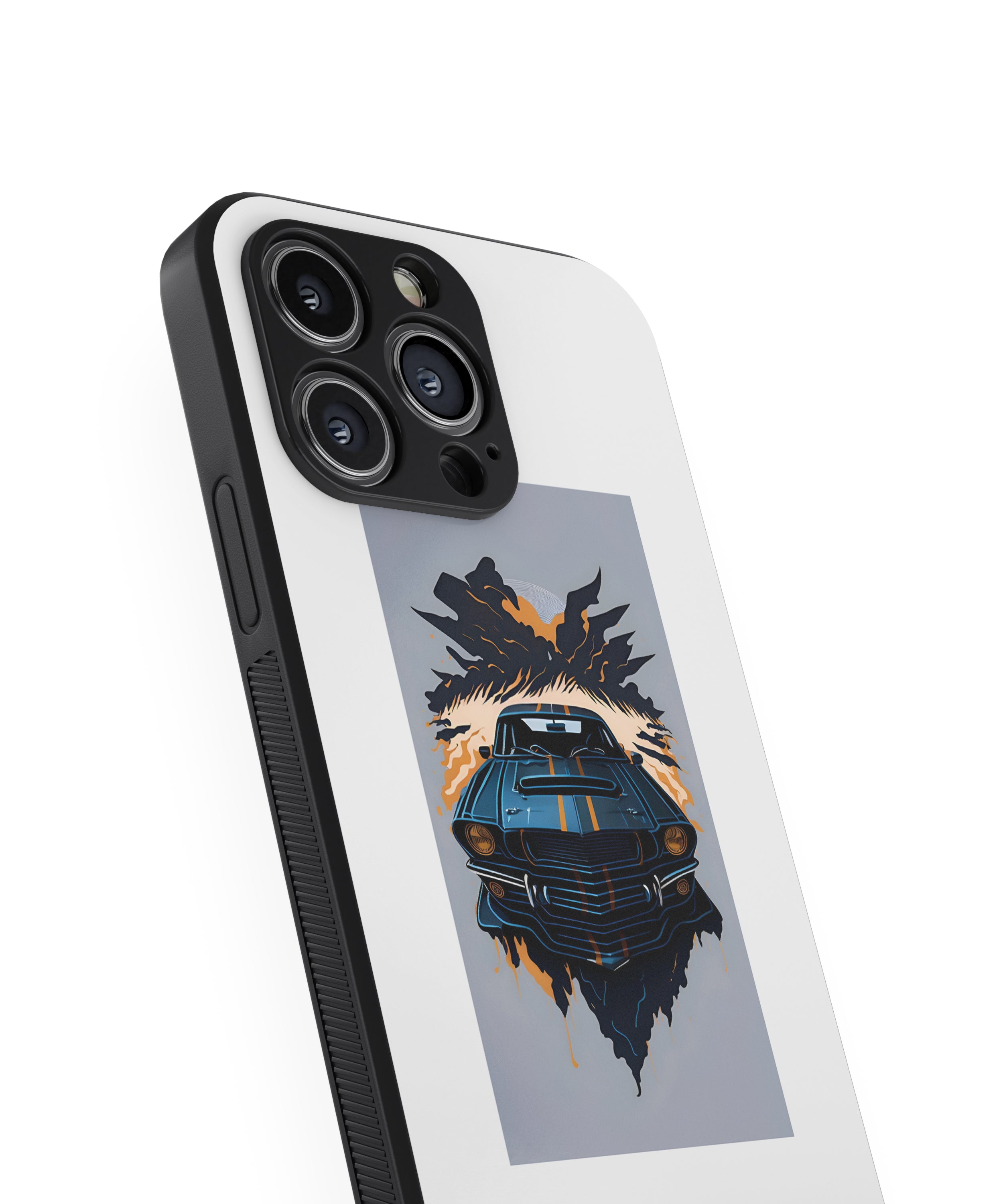 Fire Car Hybrid Metal TPU Case