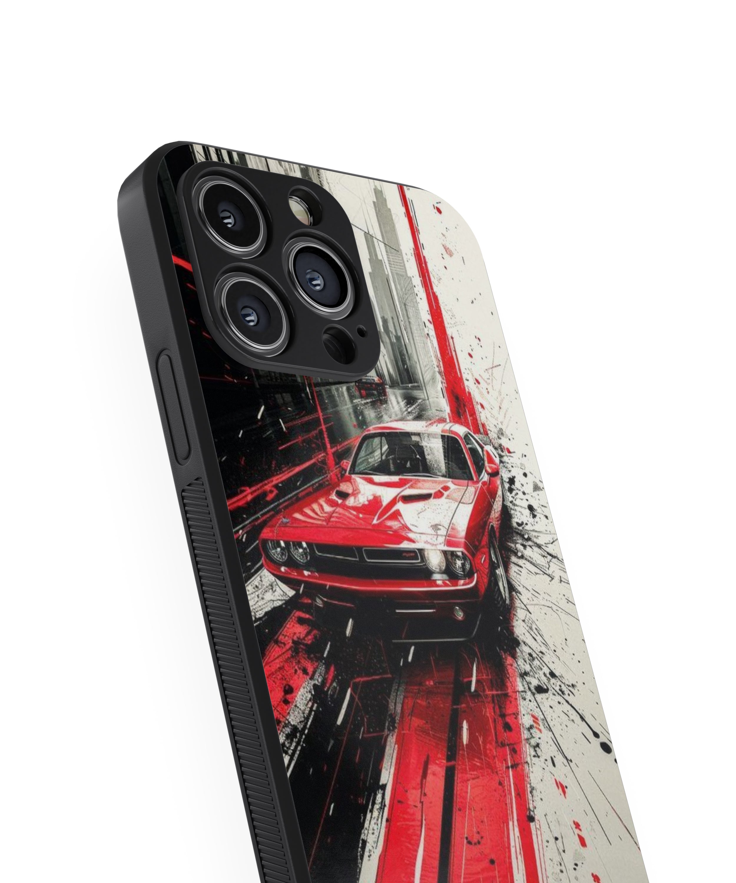 Red Car Hybrid Metal TPU Case