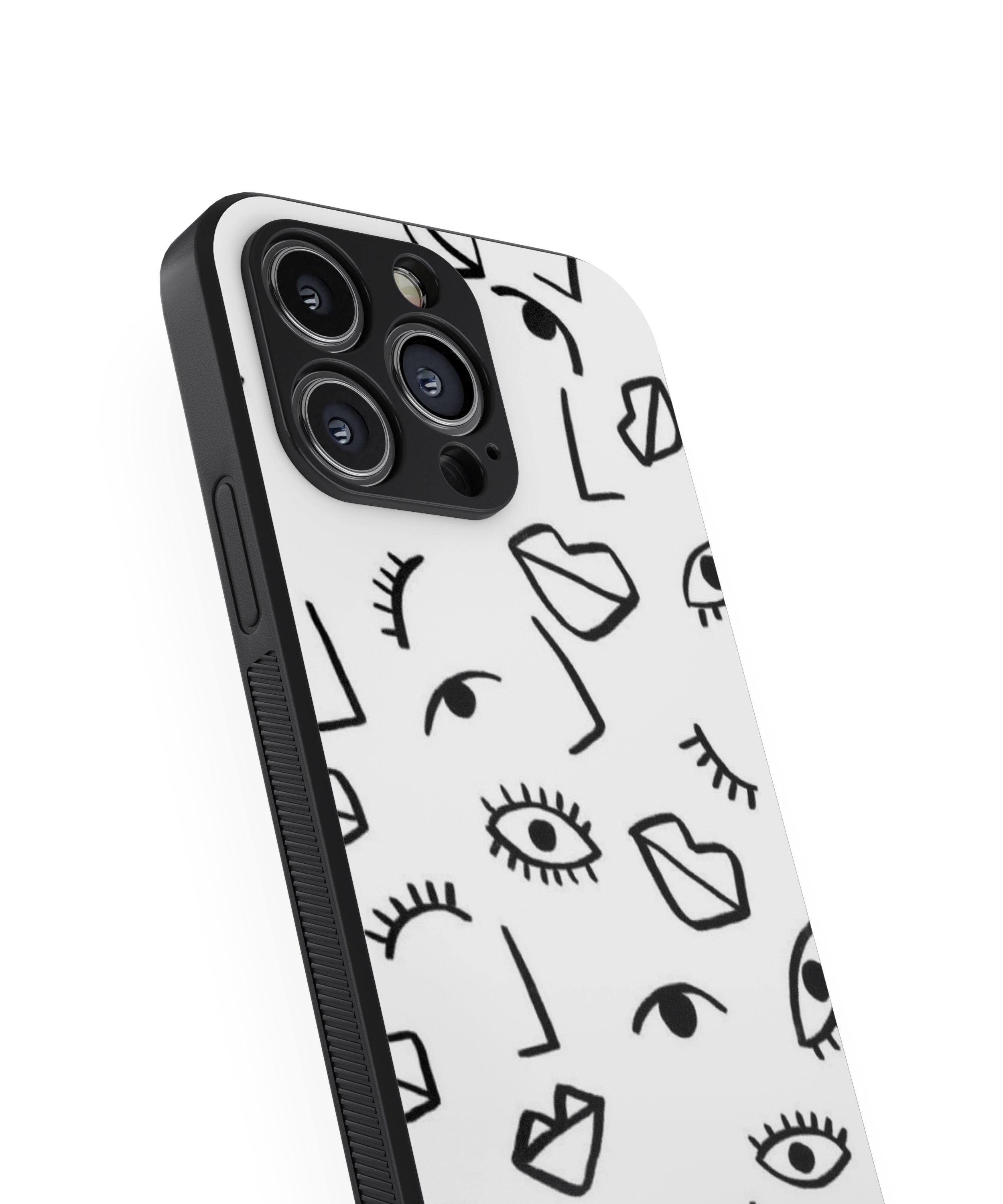 Eye Lips Pattern Hybrid Metal TPU Case