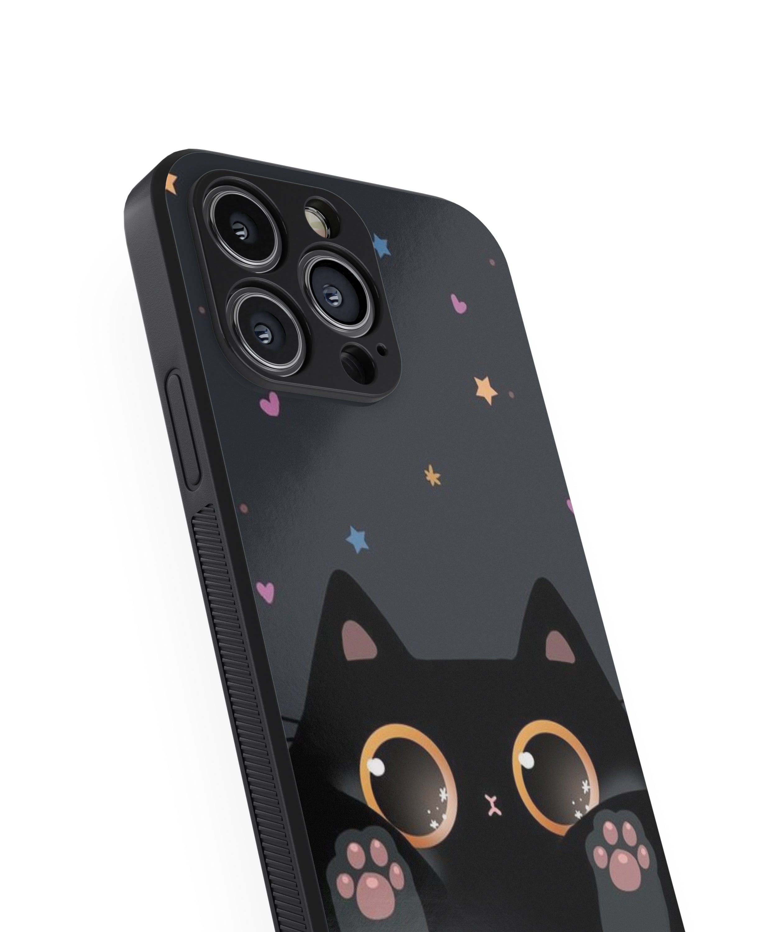 Black Foot Star Cat Hybrid Metal TPU Case