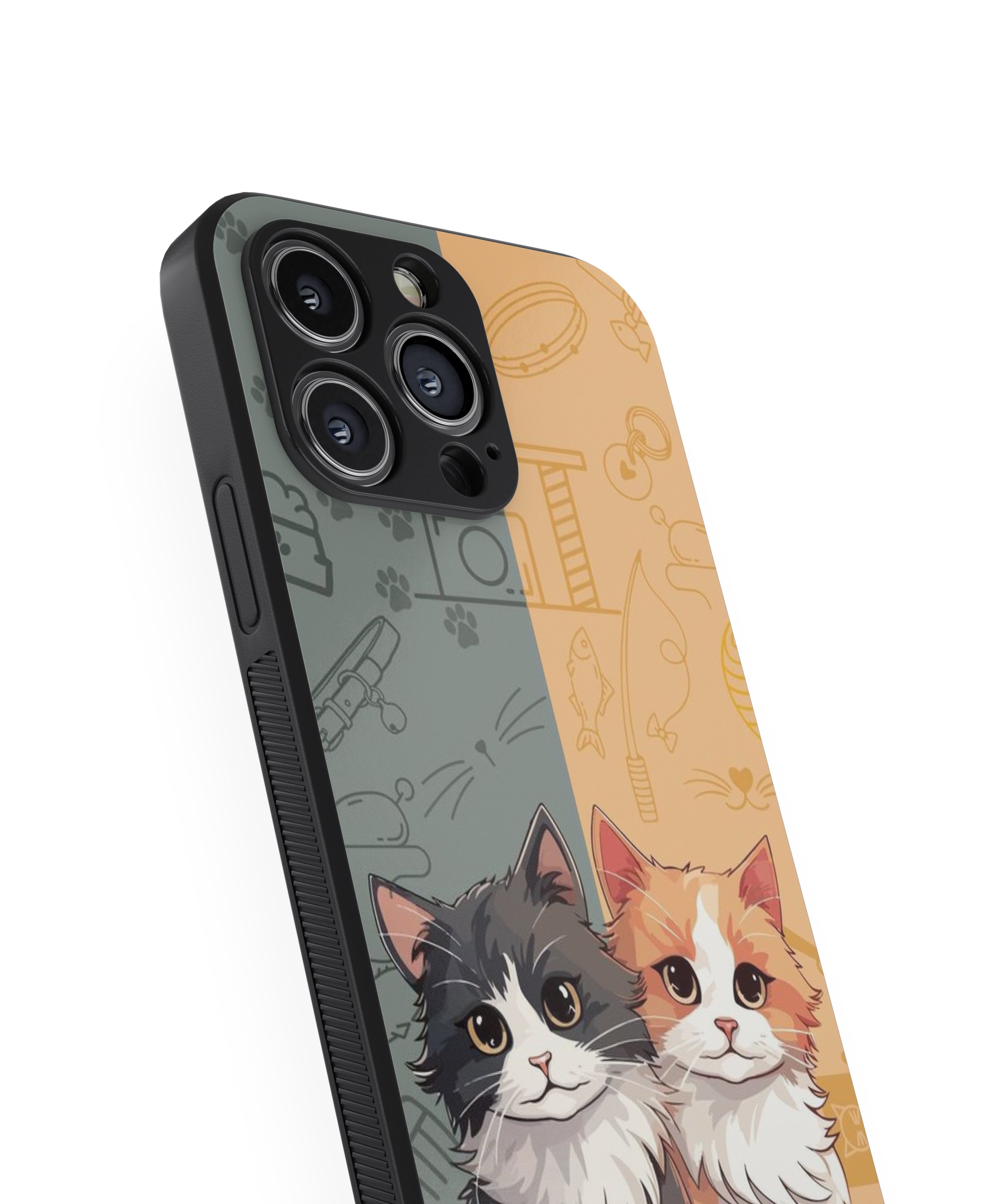 Orange & White Cat Hybrid Metal TPU Case