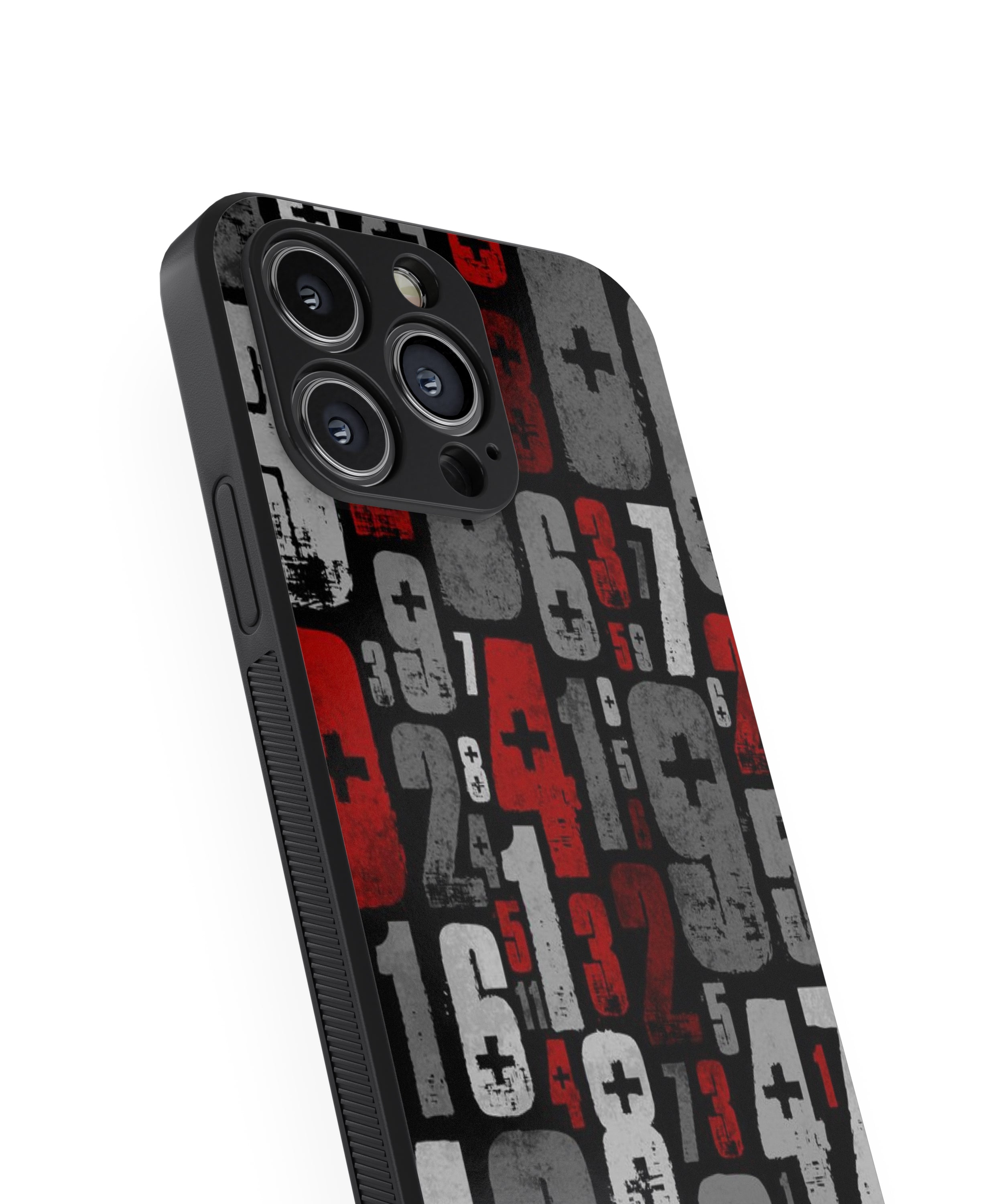 Number Pattern Hybrid Metal TPU Case
