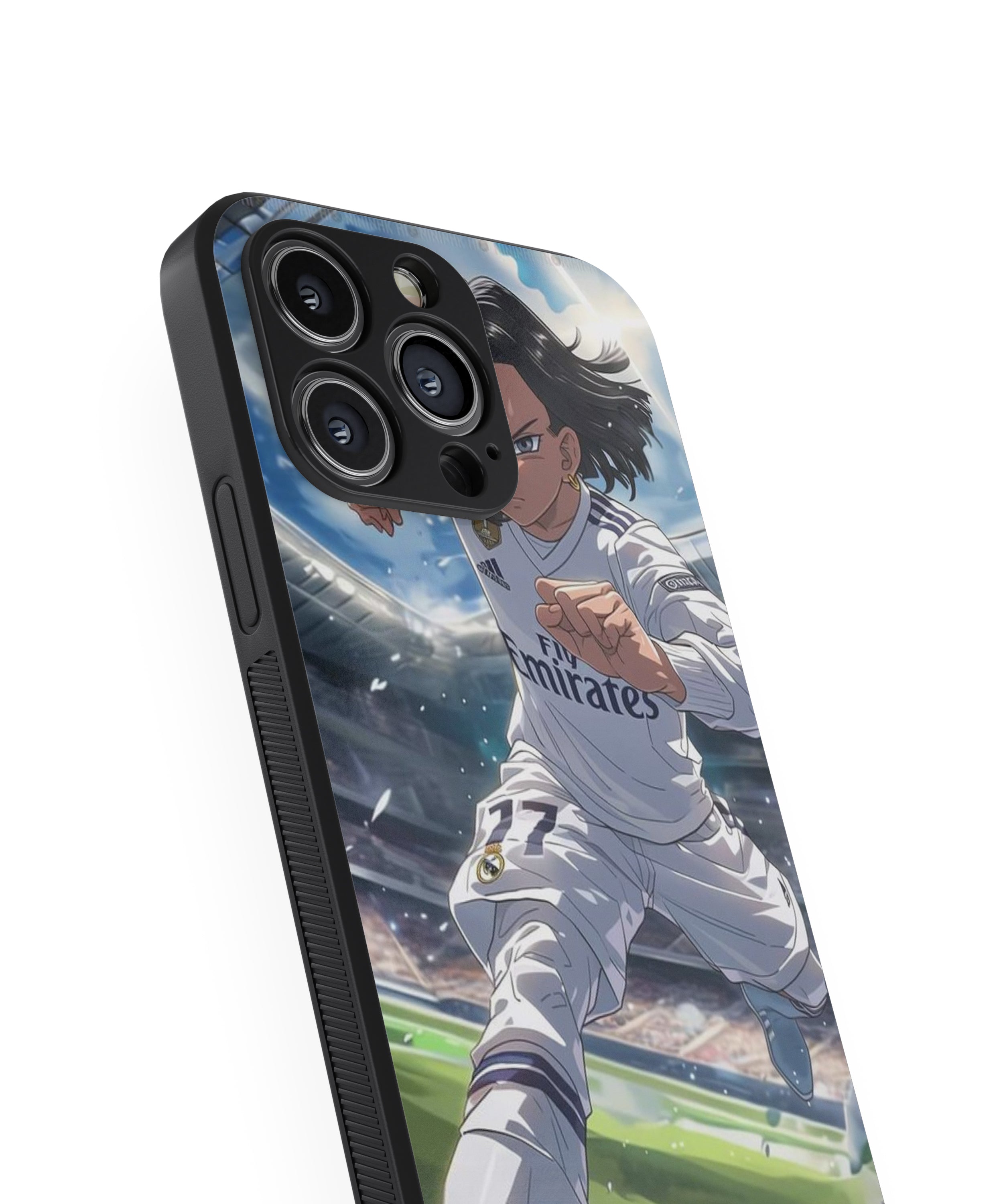 Flying Football Player Hybrid Metal TPU Case