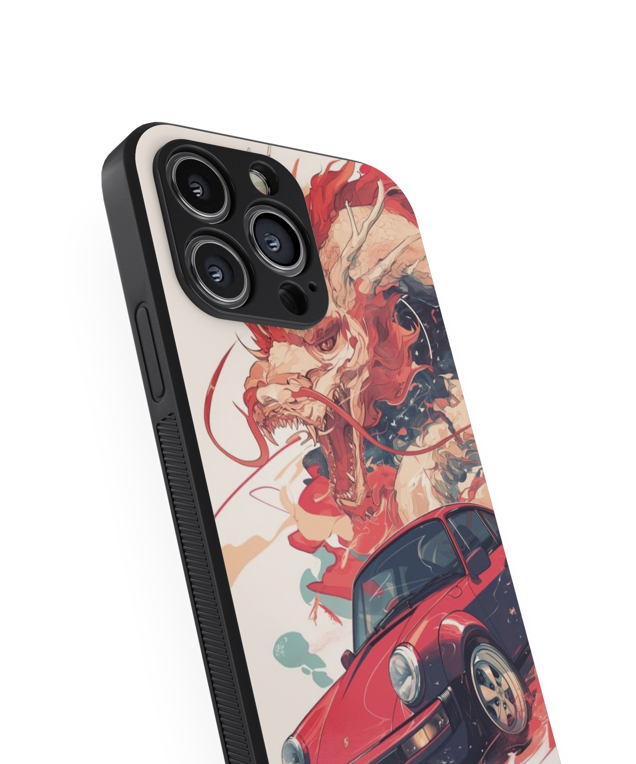 Dragon Red Car Hybrid Metal TPU Case