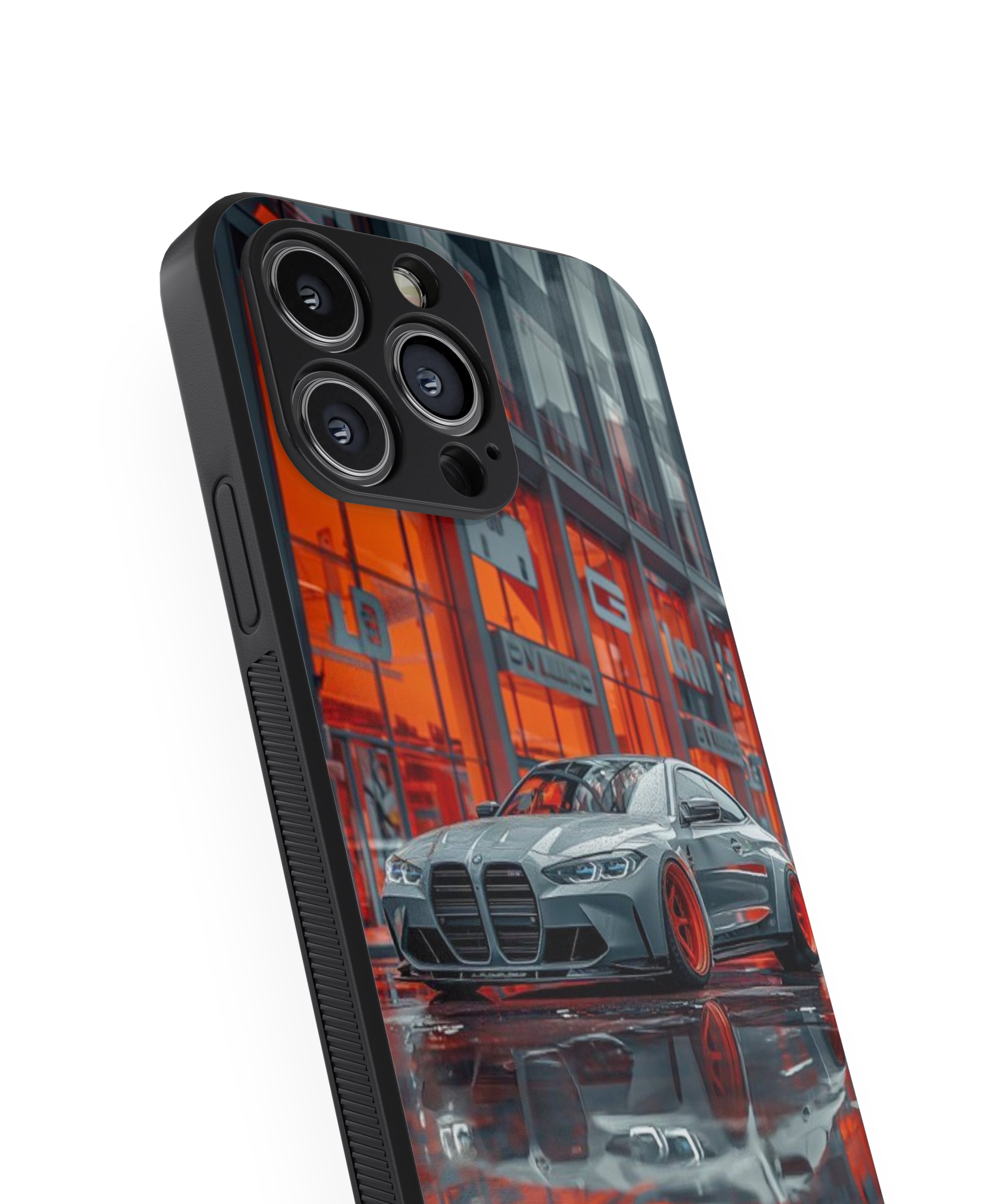 Grey Reflection Car Hybrid Metal TPU Case