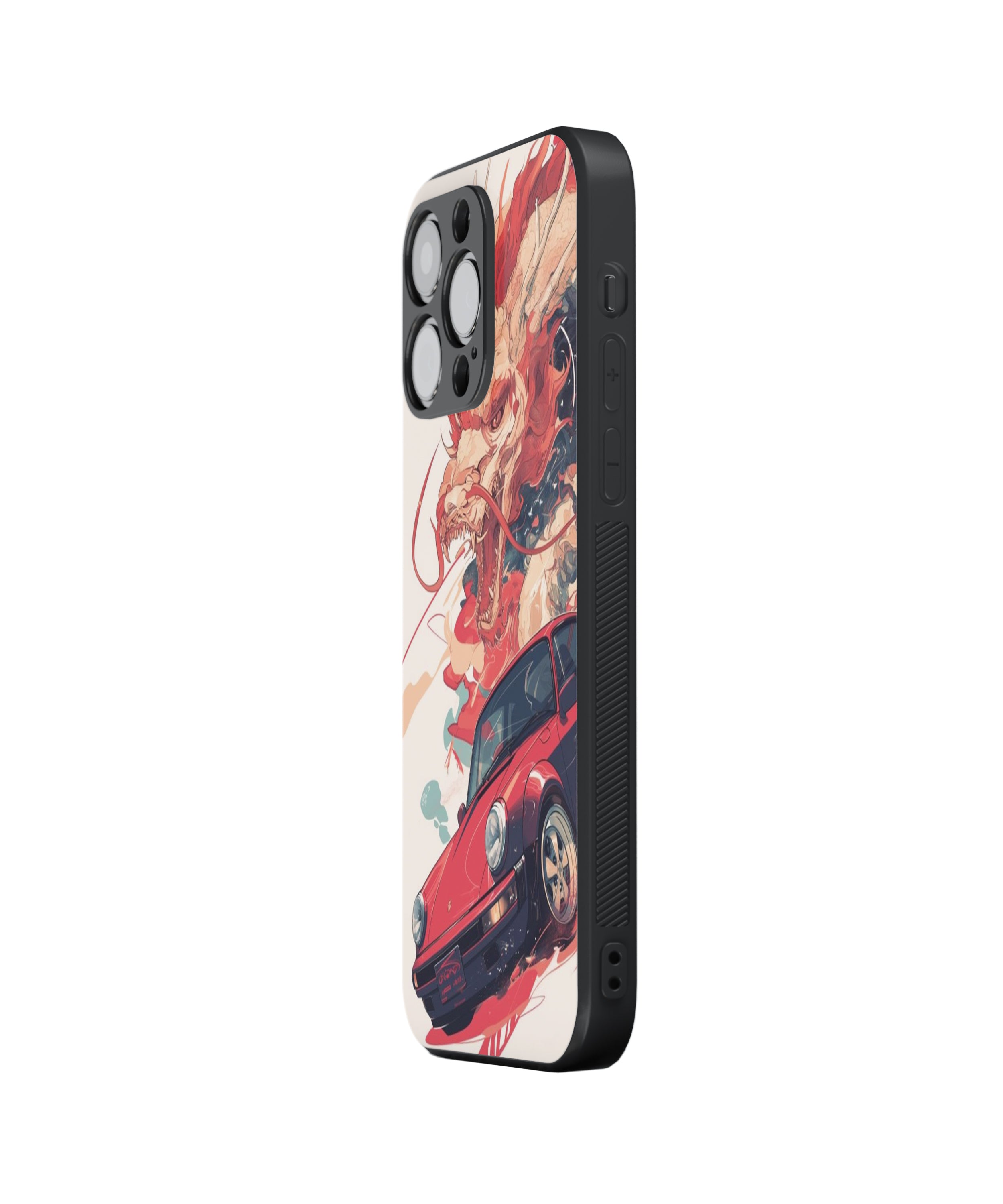 Dragon Red Car Hybrid Metal TPU Case