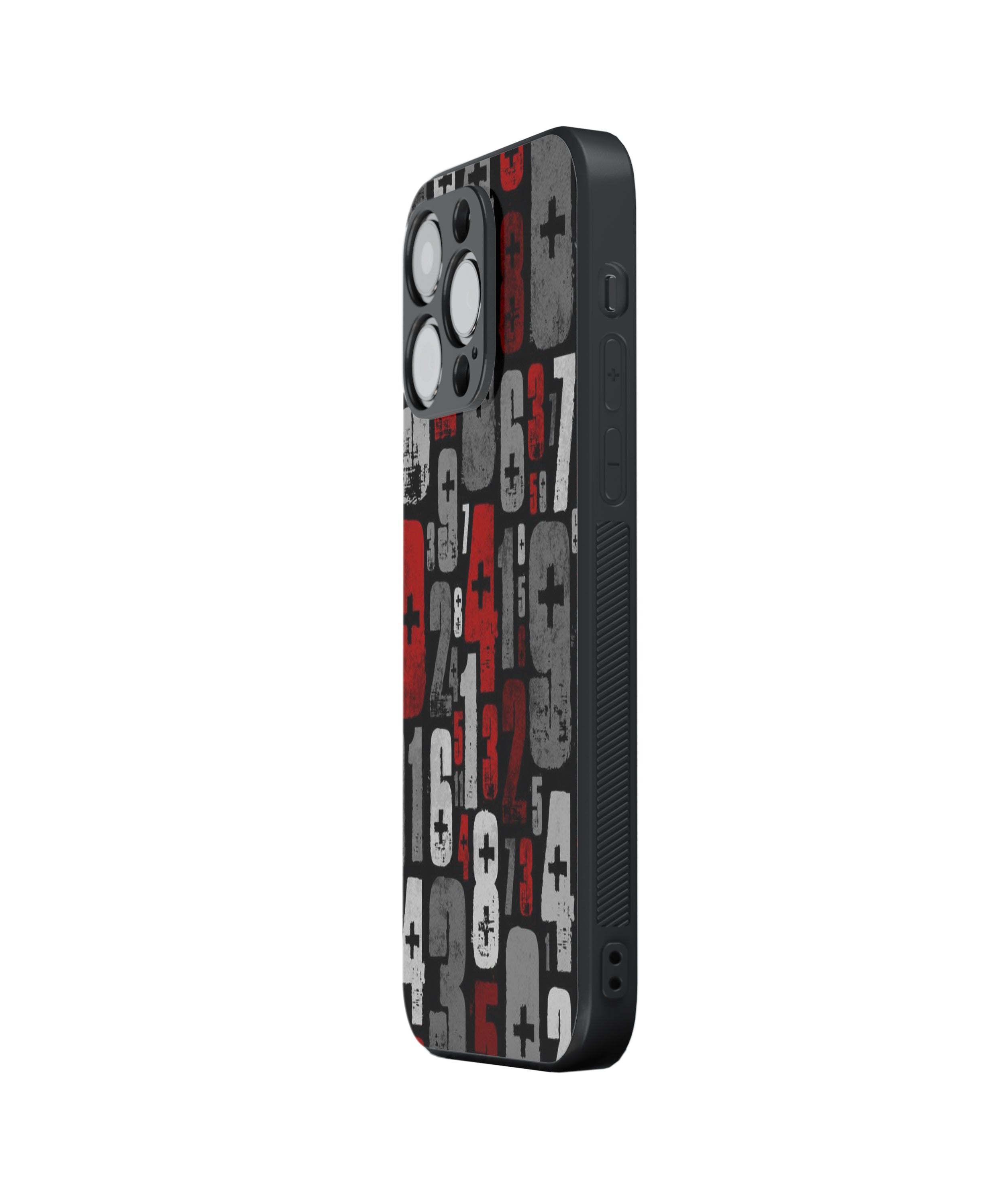 Number Pattern Hybrid Metal TPU Case