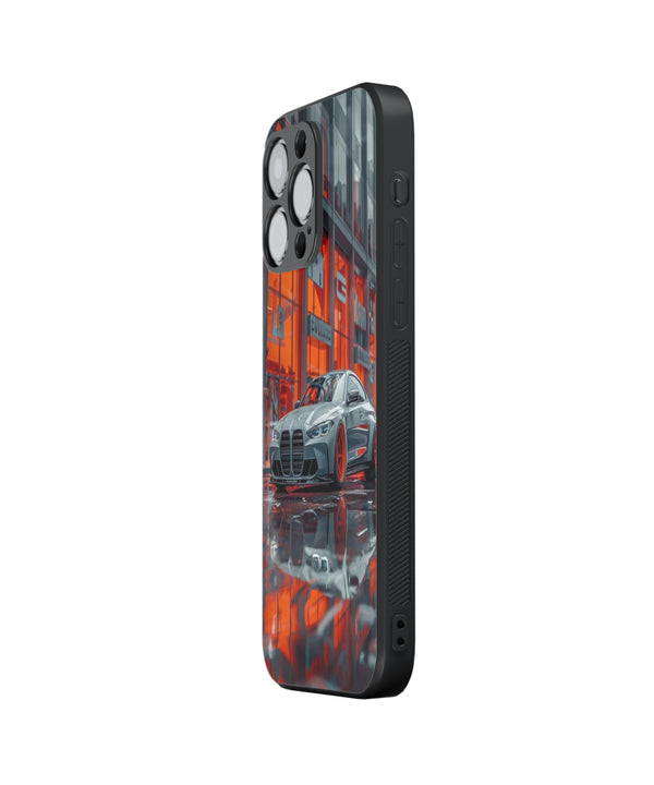 Grey Reflection Car Hybrid Metal TPU Case