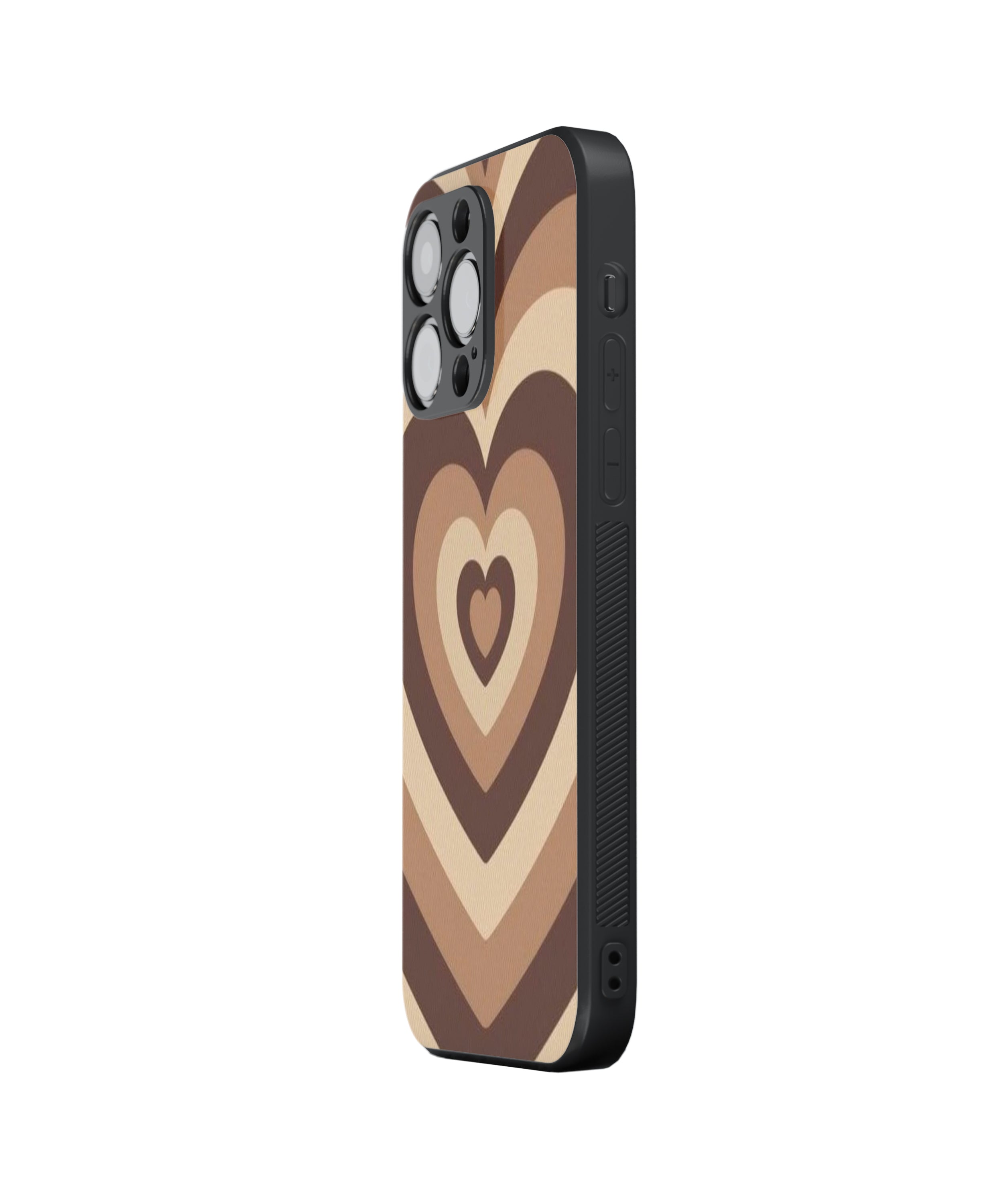 Mehroon Pink Heart Pattern Hybrid Metal TPU Case