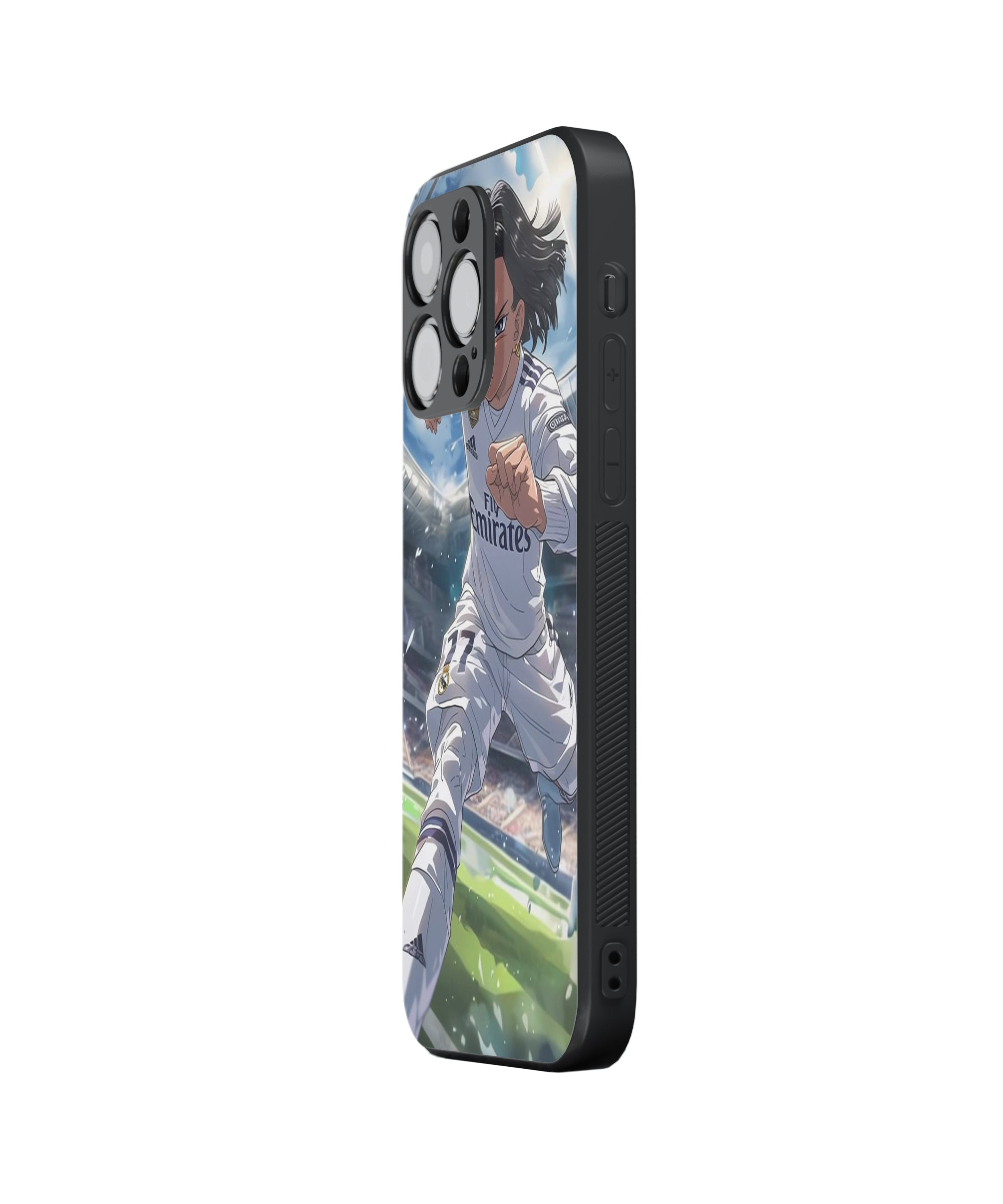 Flying Football Player Hybrid Metal TPU Case
