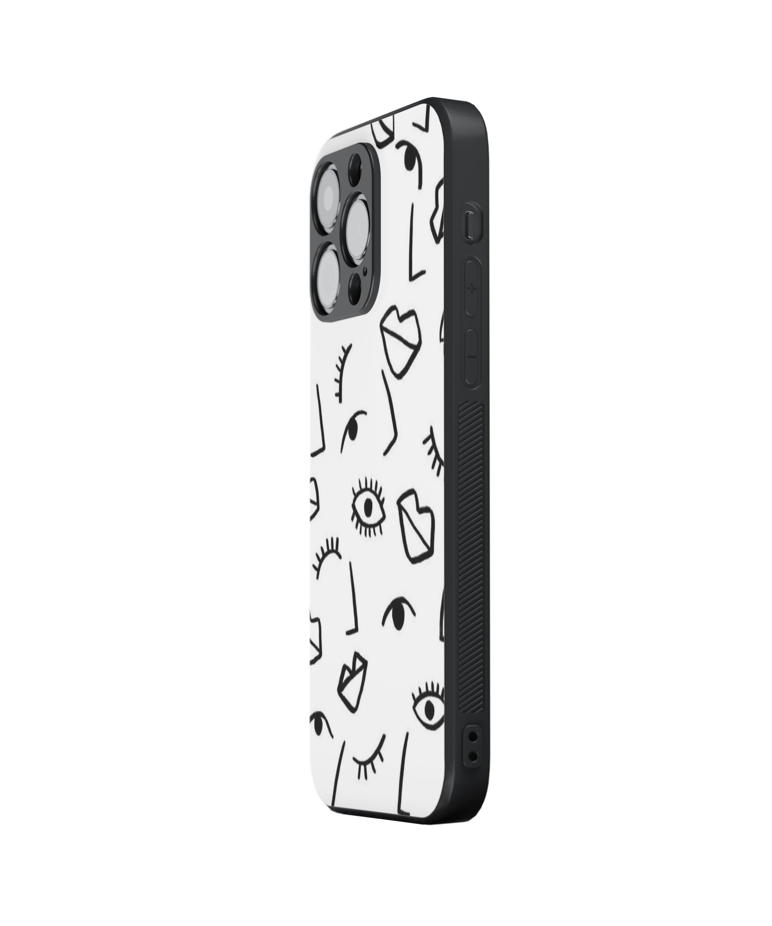Eye Lips Pattern Hybrid Metal TPU Case