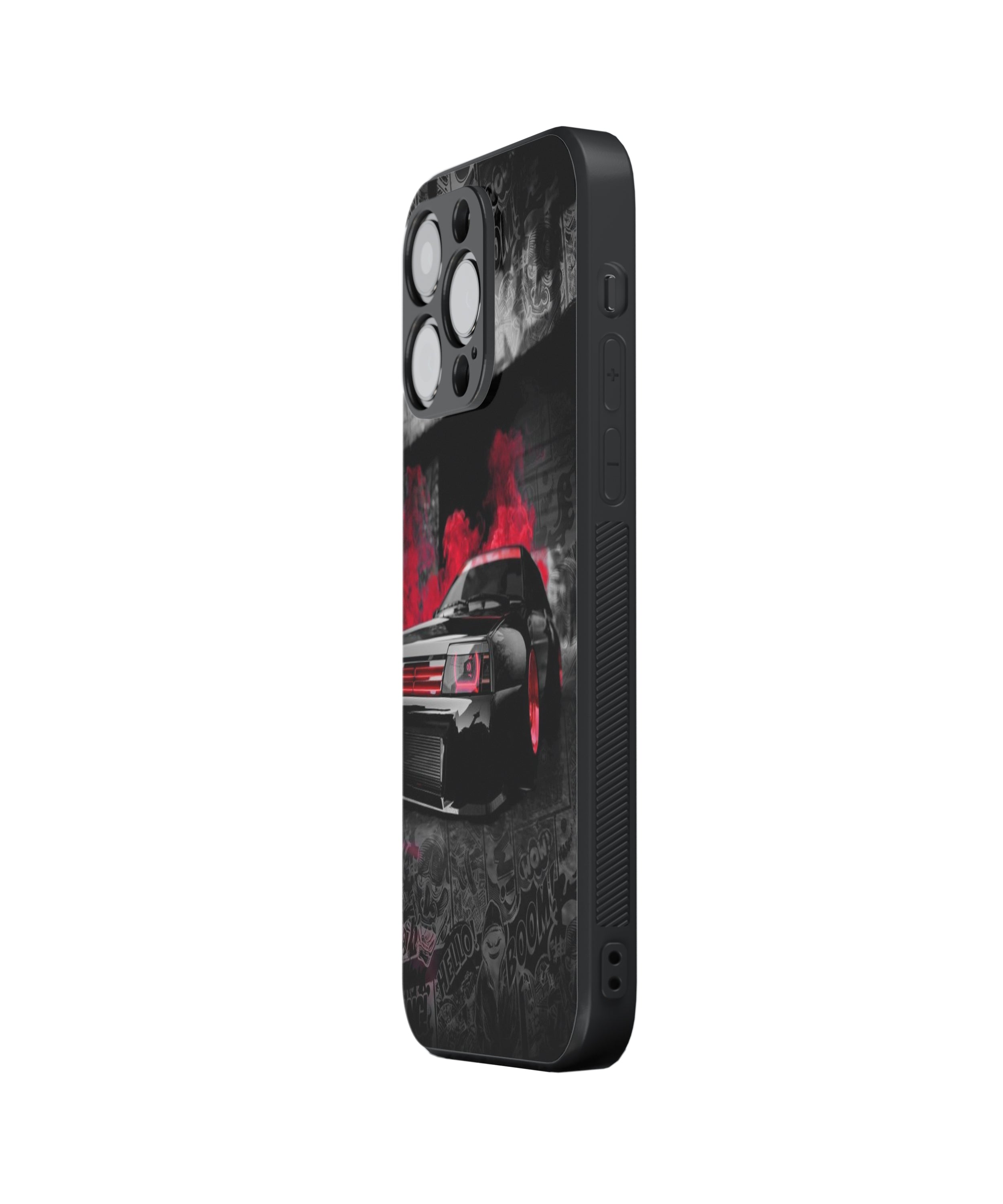 BOOM BLACK CAR Hybrid Metal TPU Case