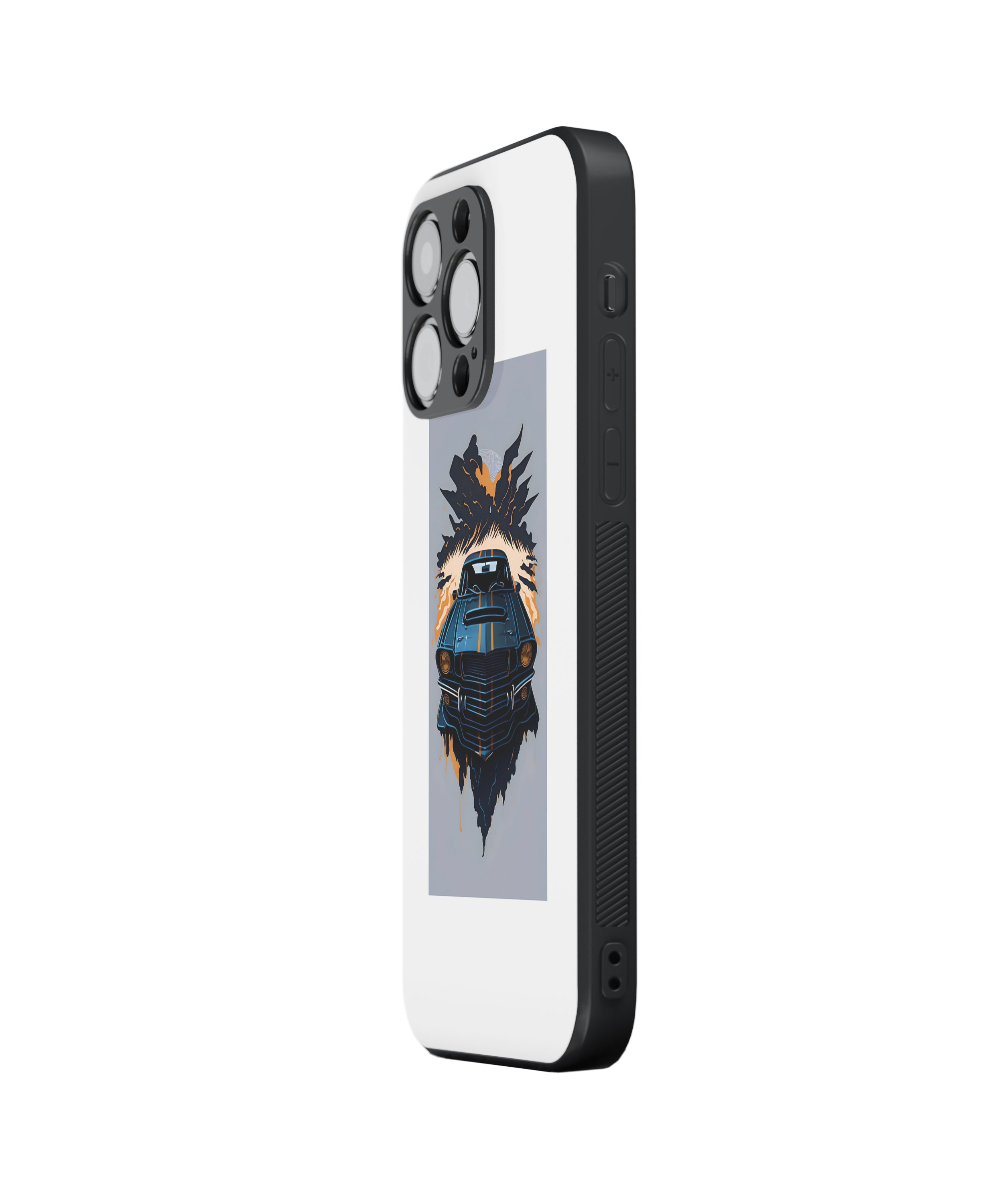 Fire Car Hybrid Metal TPU Case